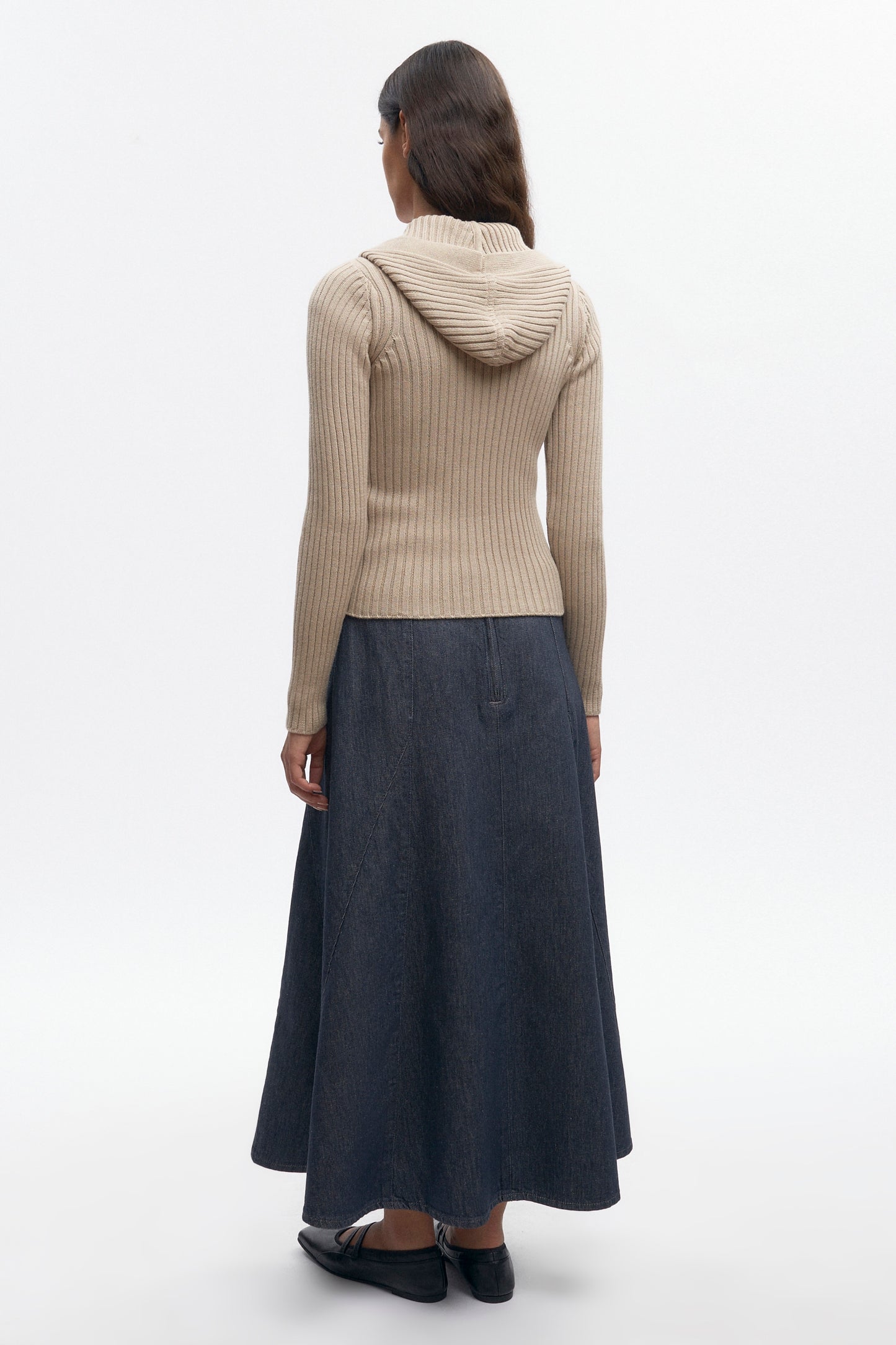 Women's Wave Denim Skirt in Grey