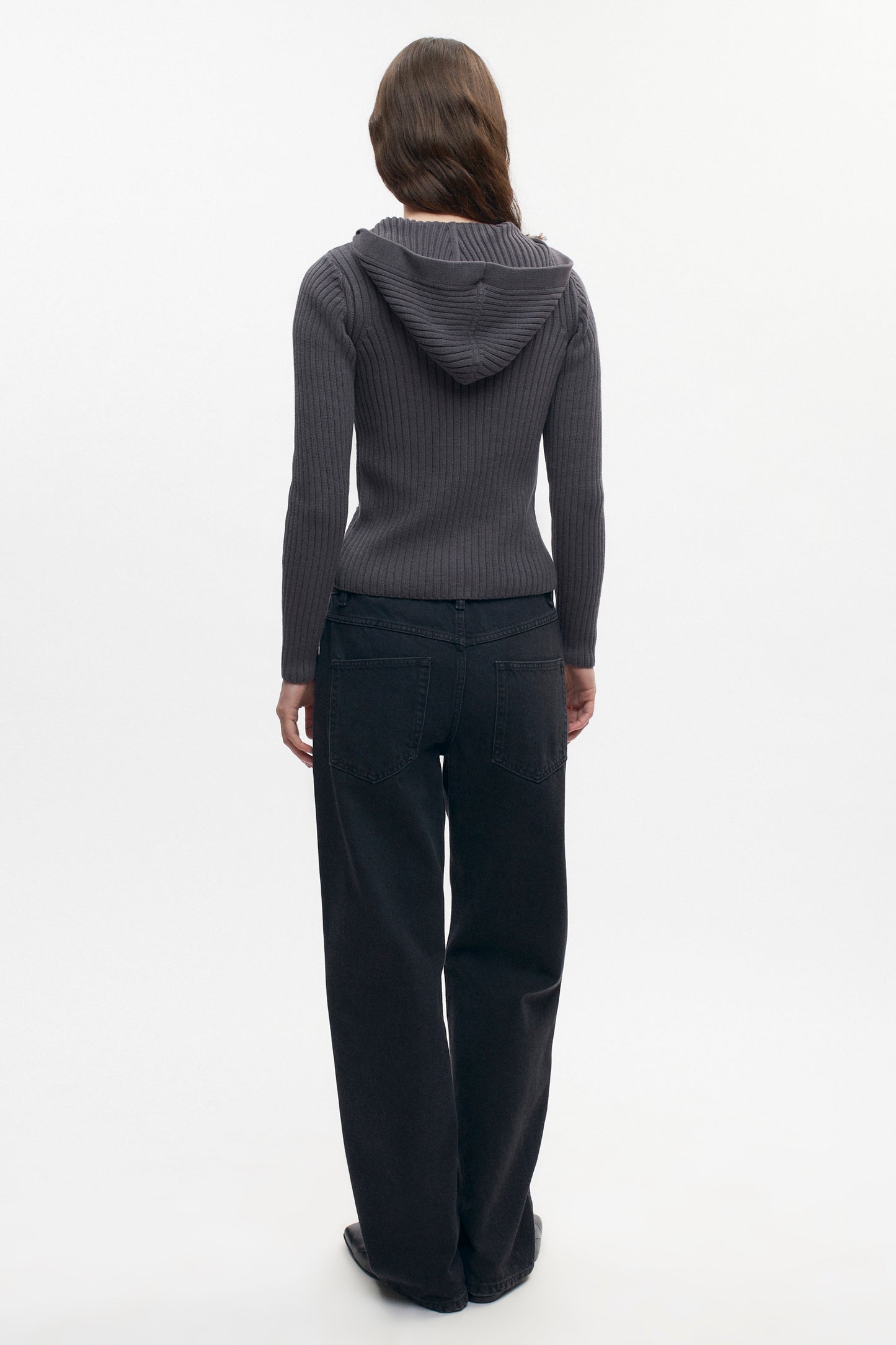 Women's Rib Zip Hoodie in Lava Smoke