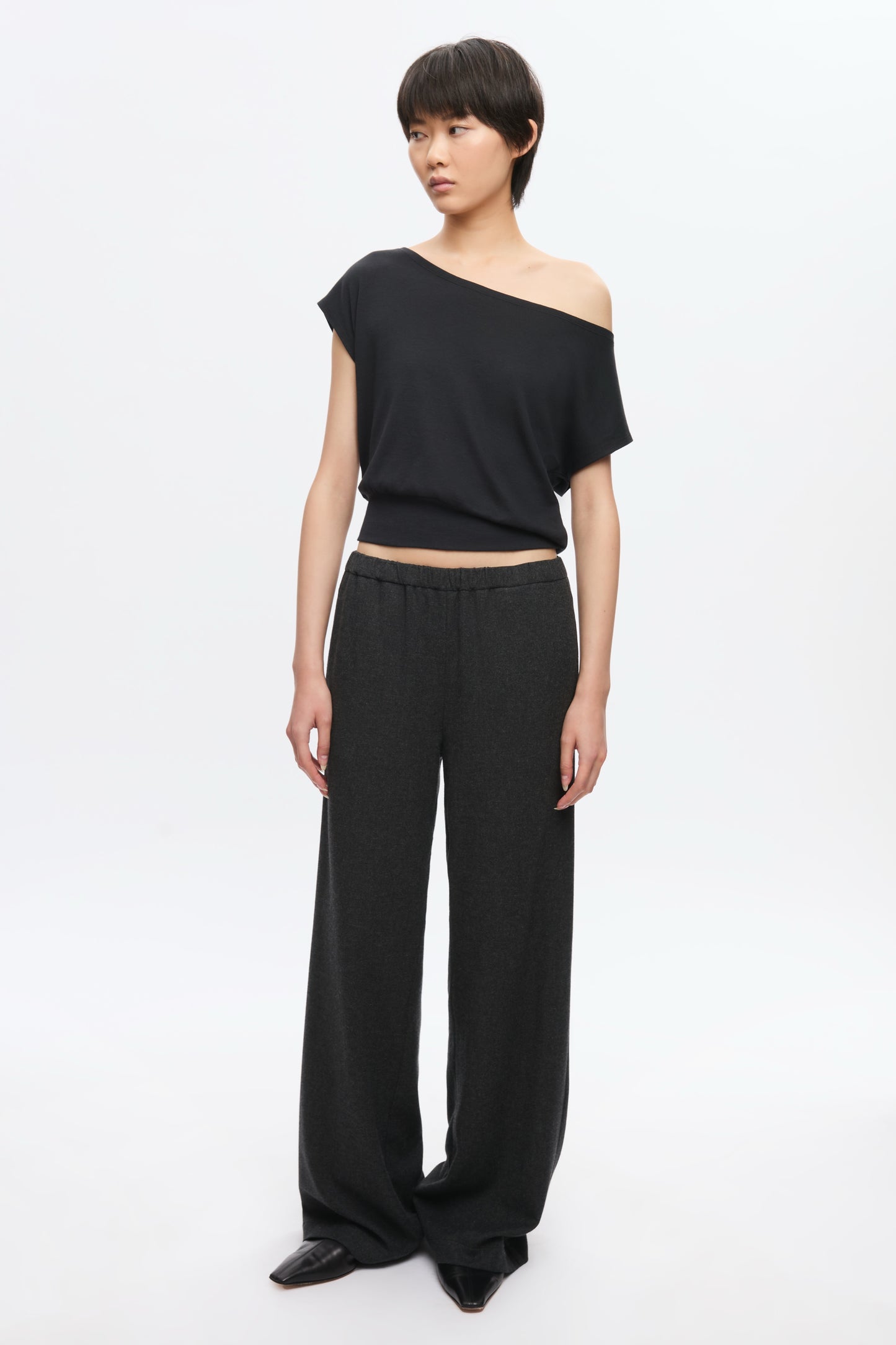 Women's Zahra Layered Scoop Tee in Black