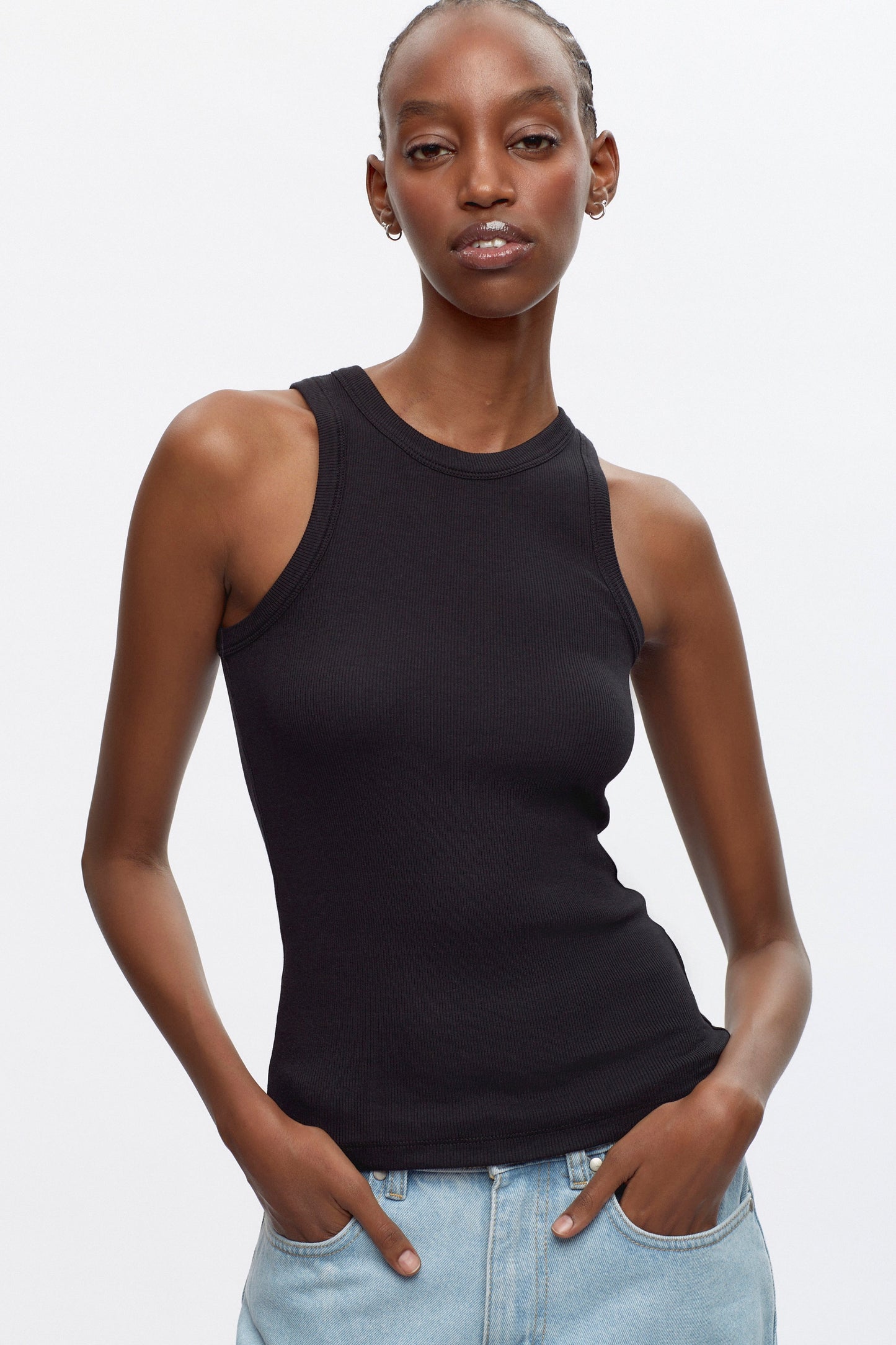 Women's Racer Tank in Black