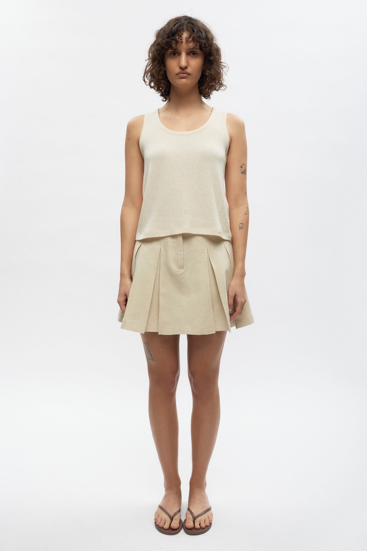Women's Dendera Twill Pleated Mini in Fog