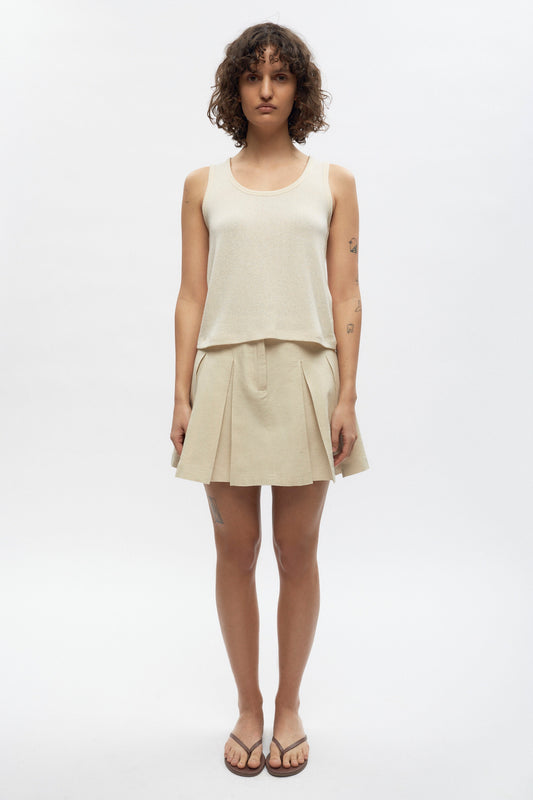 Women's Dendera Twill Pleated Mini in Fog