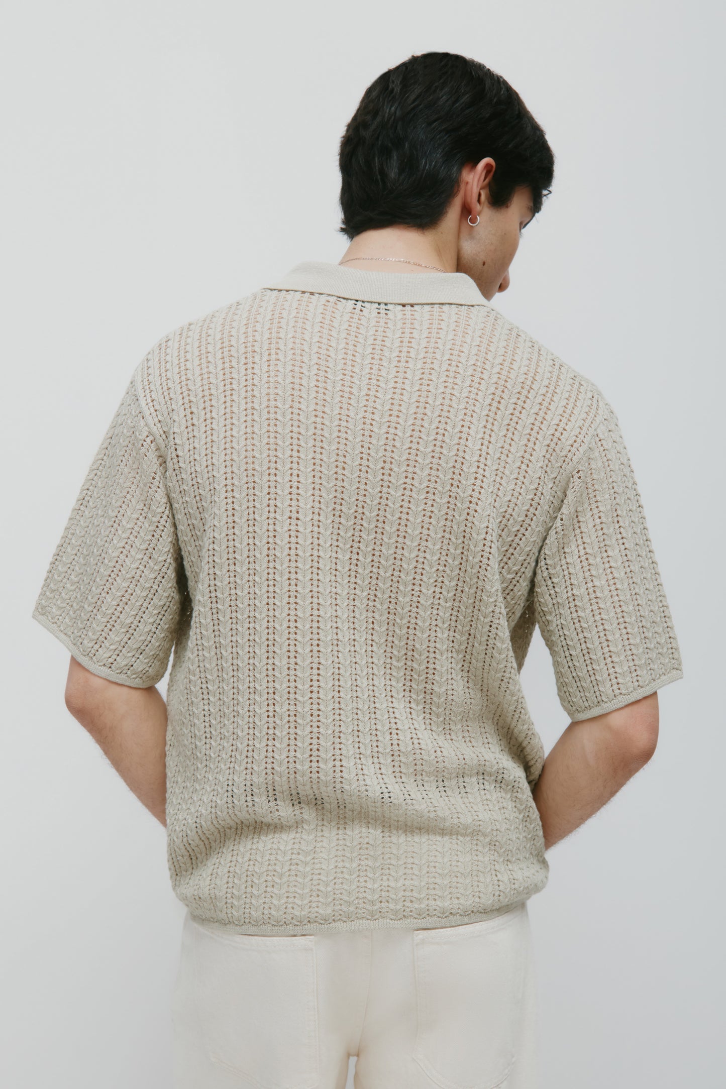 Men's Jadd Shortsleeve Knit Polo in Sage Mist
