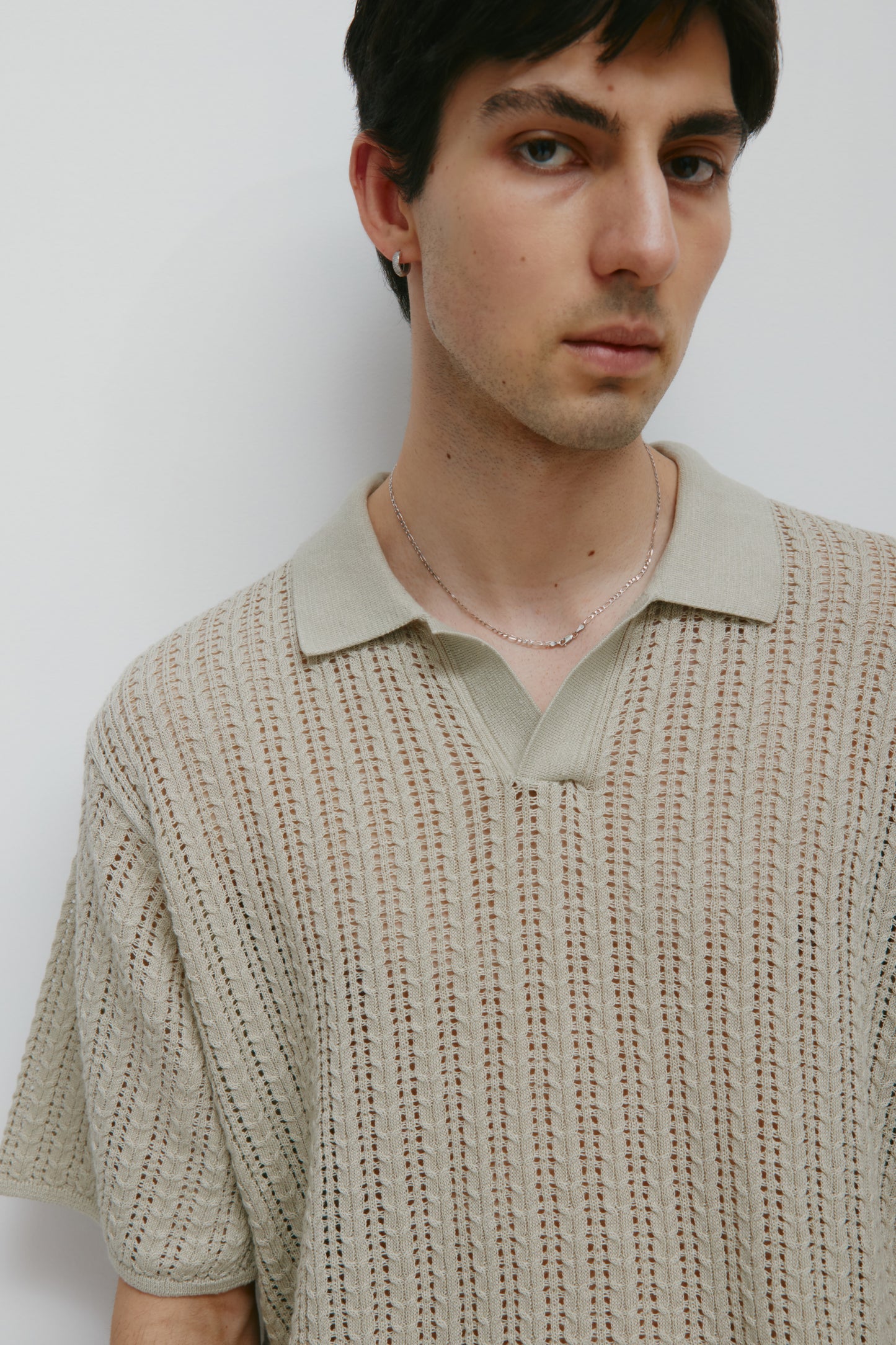 Men's Jadd Shortsleeve Knit Polo in Sage Mist