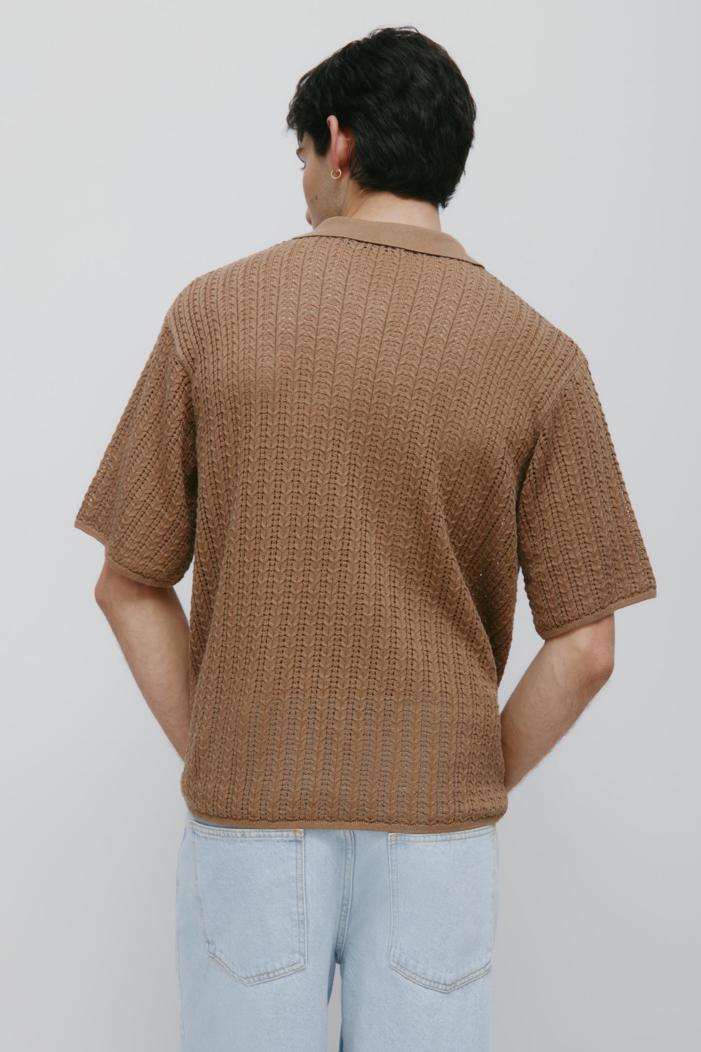 Men's Jadd Shortsleeve Knit Polo in Otter