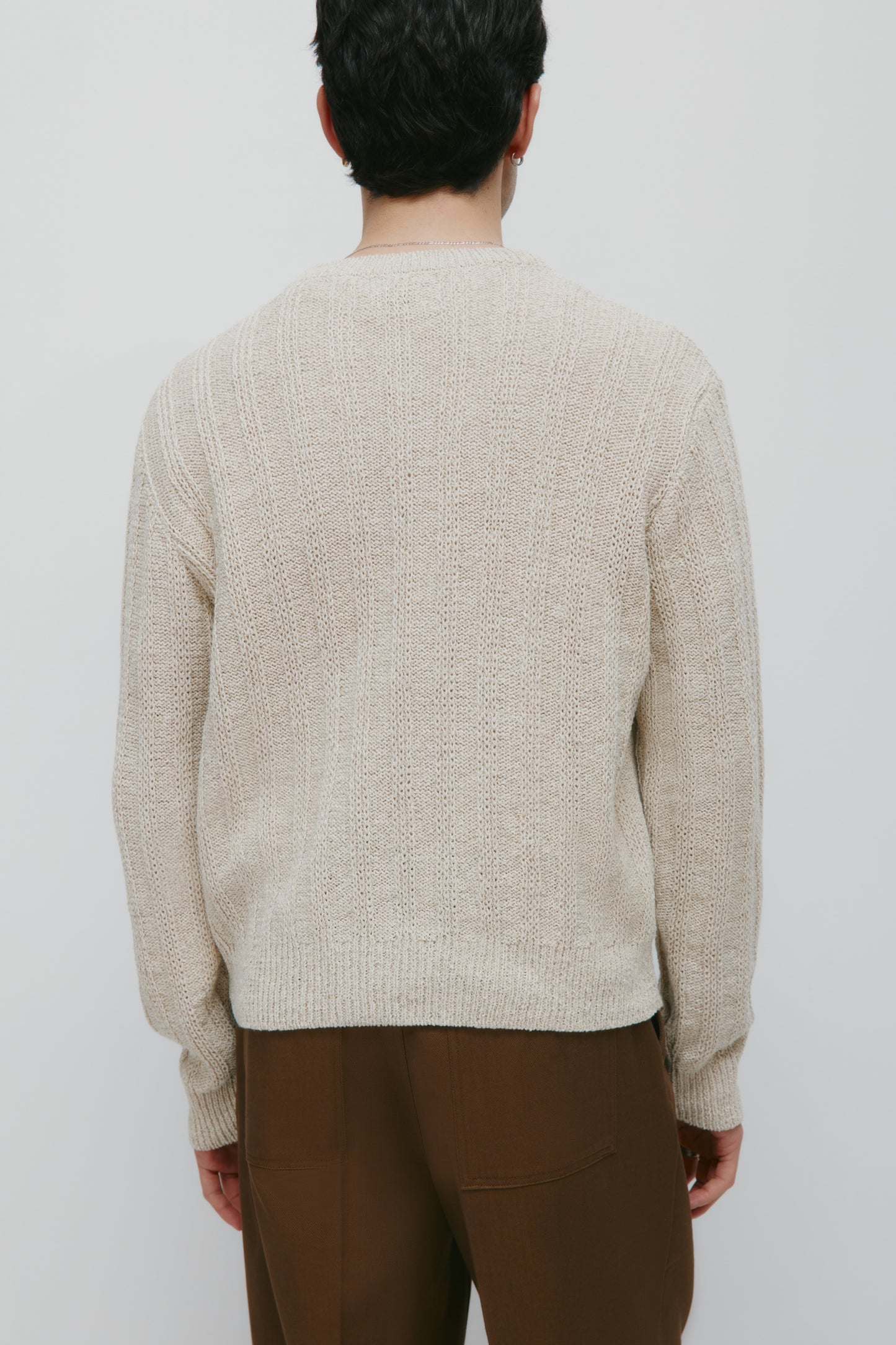 Men's Nima Open Knit Crew in Dove