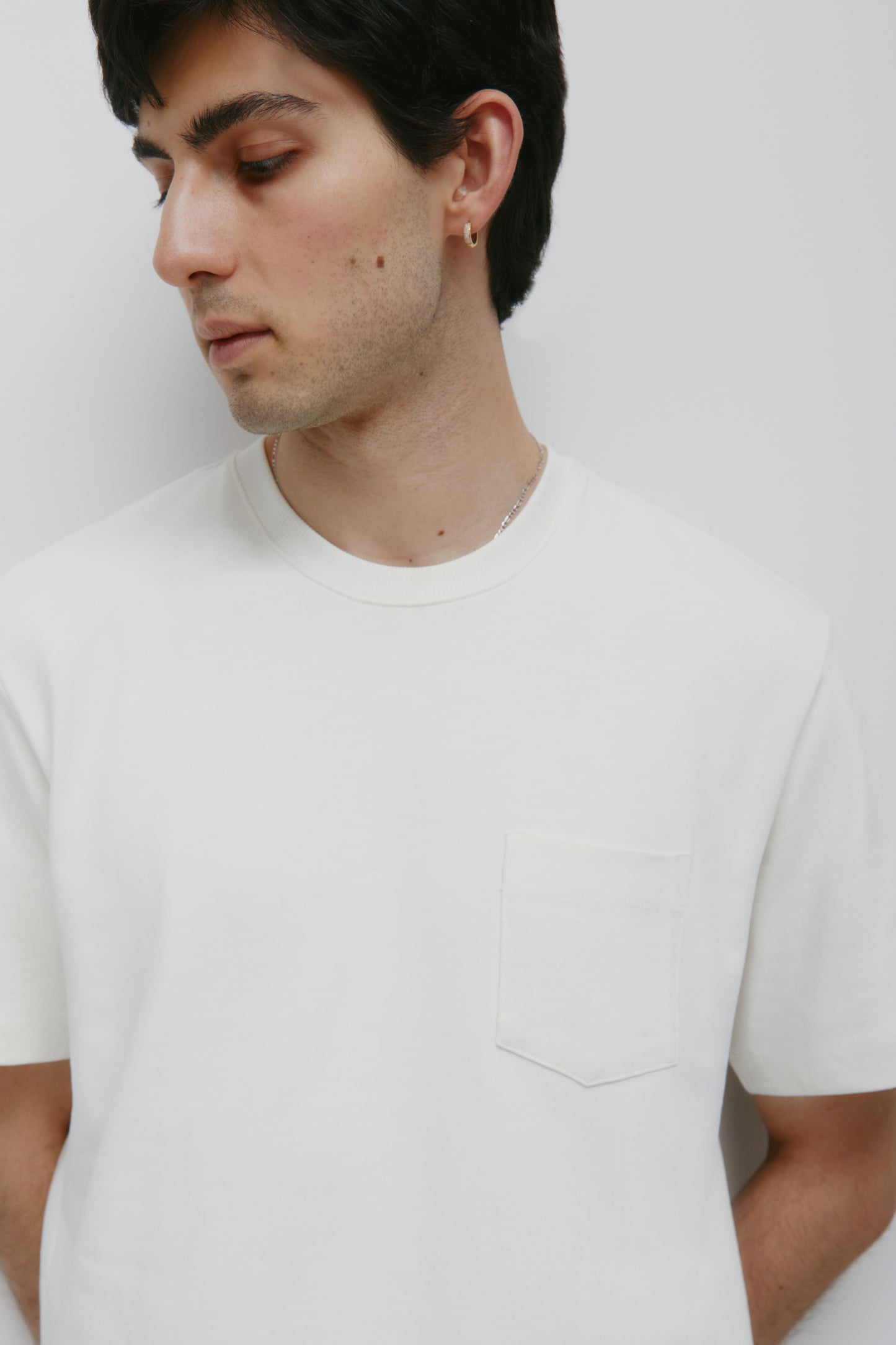 Men's Slub Pocket Tee in Marshmallow