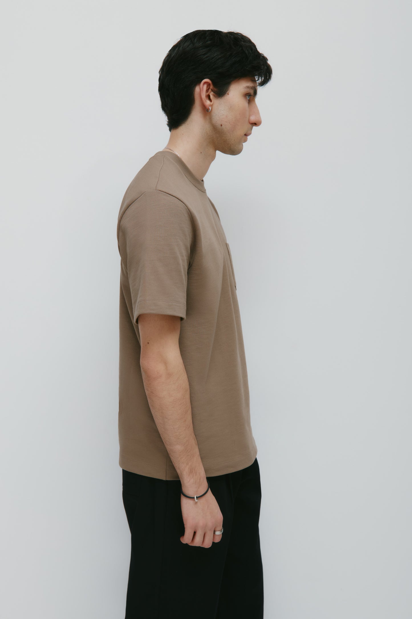 Men's Slub Pocket Tee in Taupe