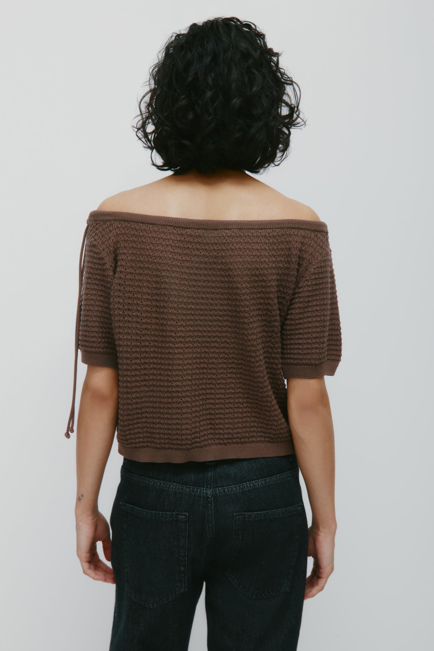 Women's Acacia Tie Boatneck Tee in Bark