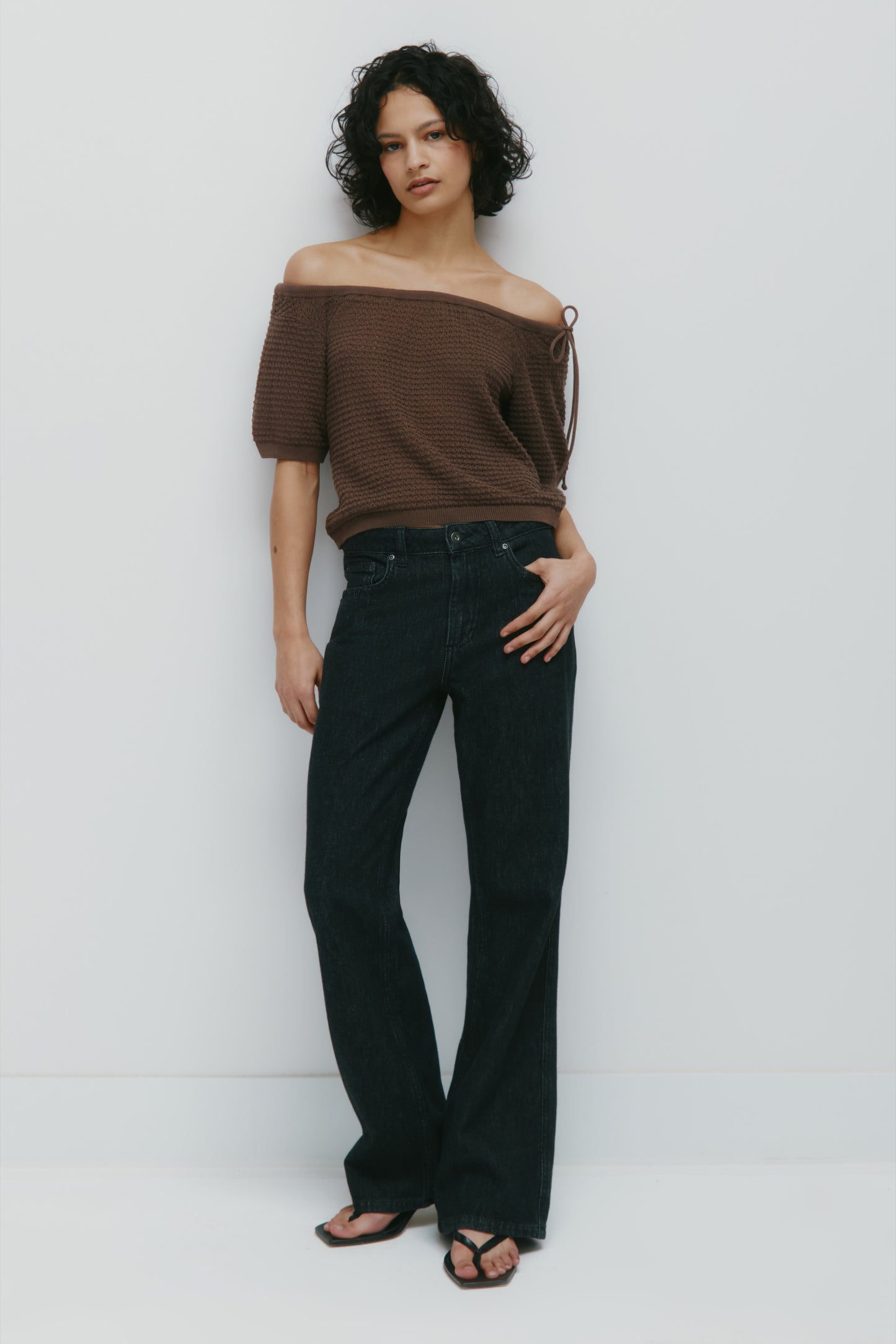 Women's Acacia Tie Boatneck Tee in Bark