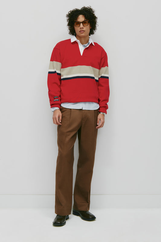 Barbarian Rugby in Dark Red/Taupe/Ivory/Navy