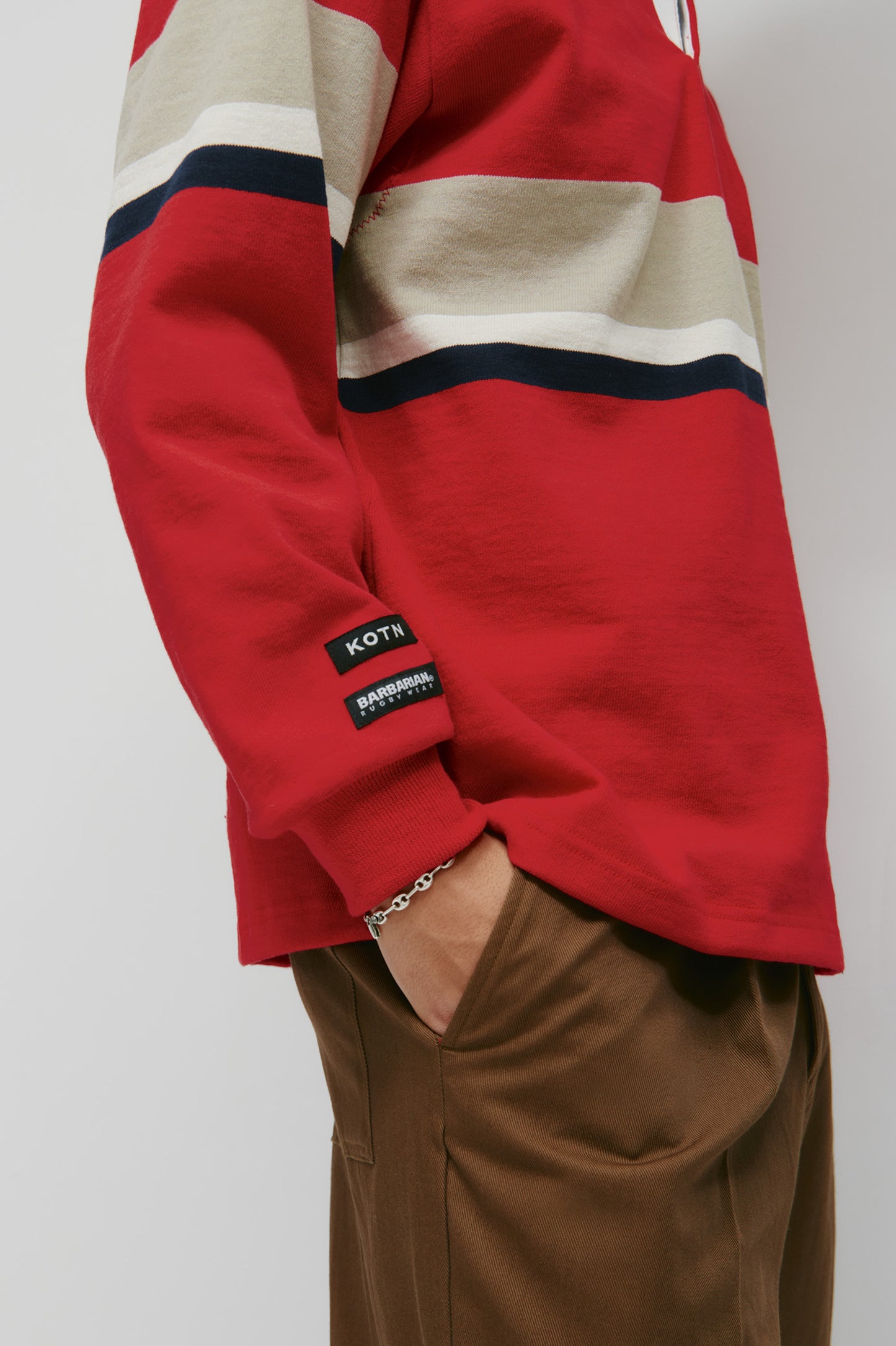 Barbarian Rugby in Dark Red/Taupe/Ivory/Navy