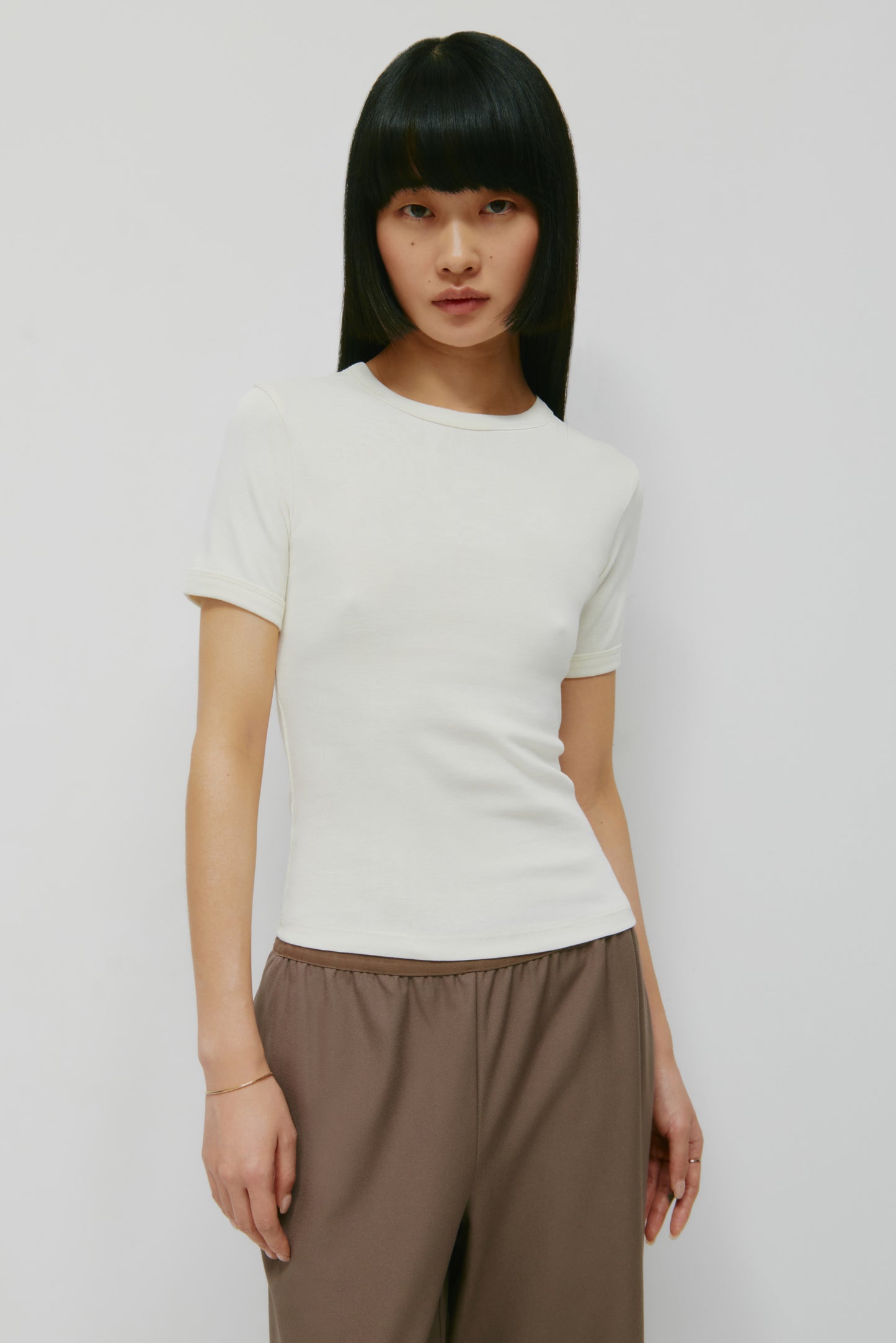 Women's Micro Rib Tee in Marshmallow