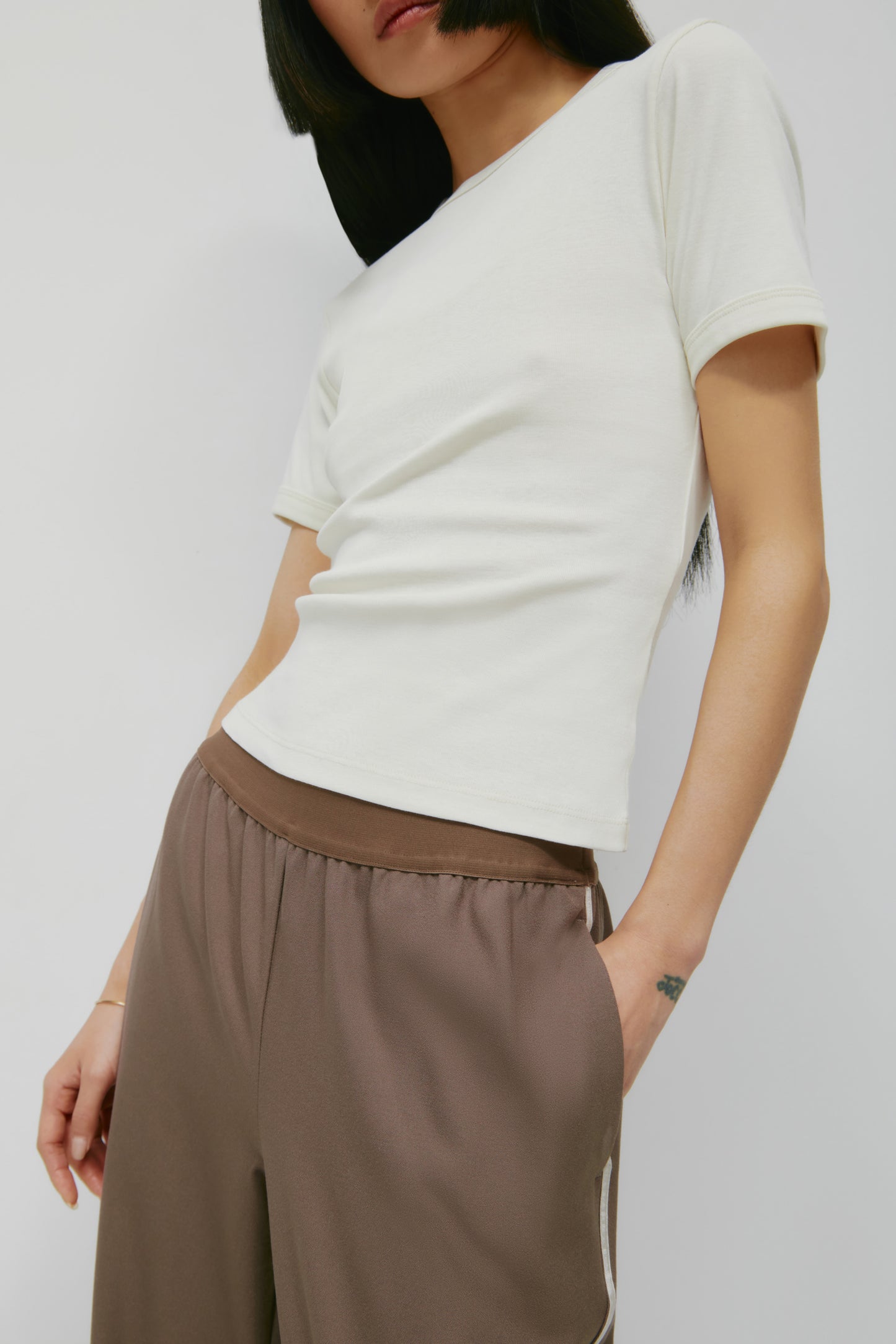 Women's Micro Rib Tee in Marshmallow
