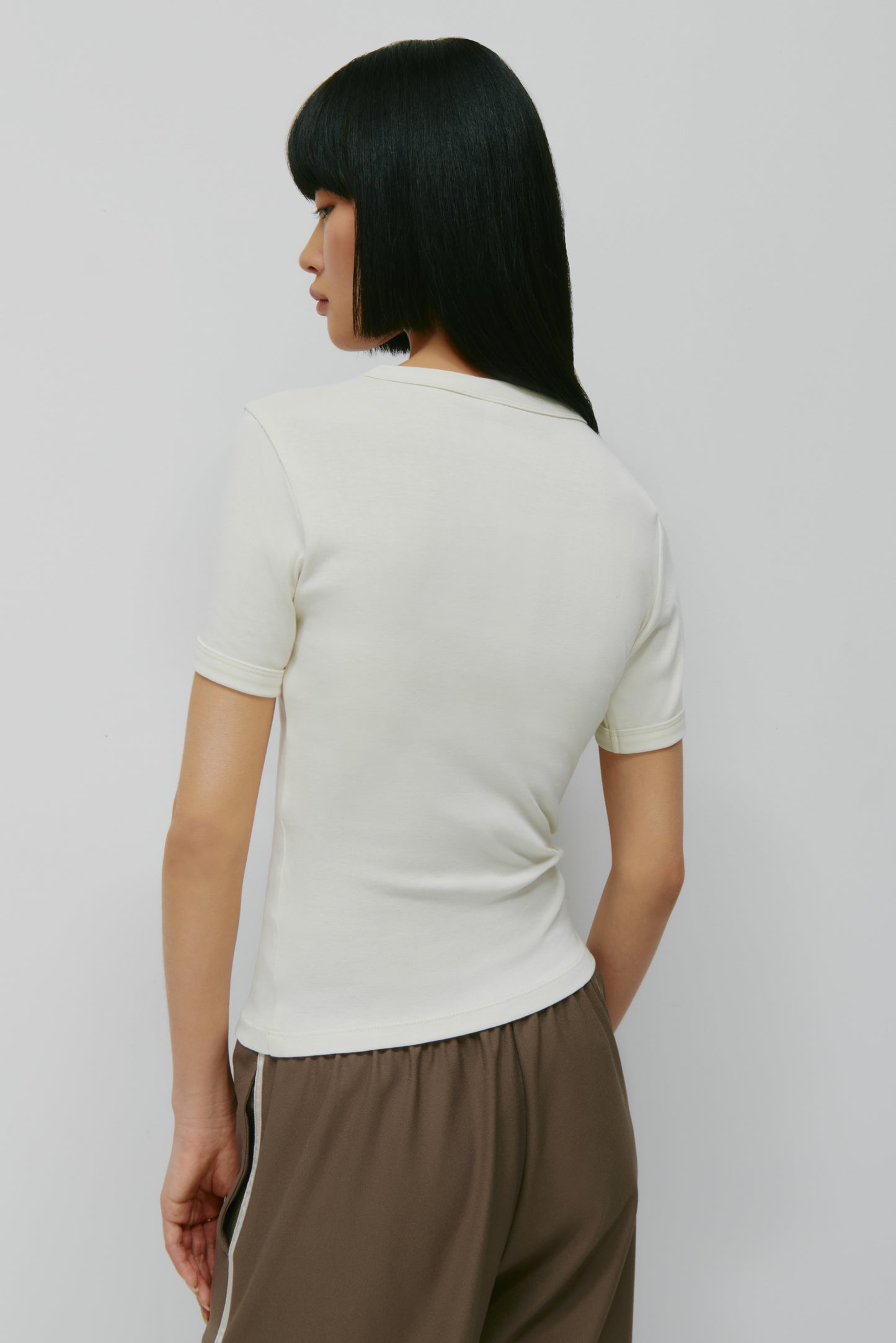Women's Micro Rib Tee in Marshmallow