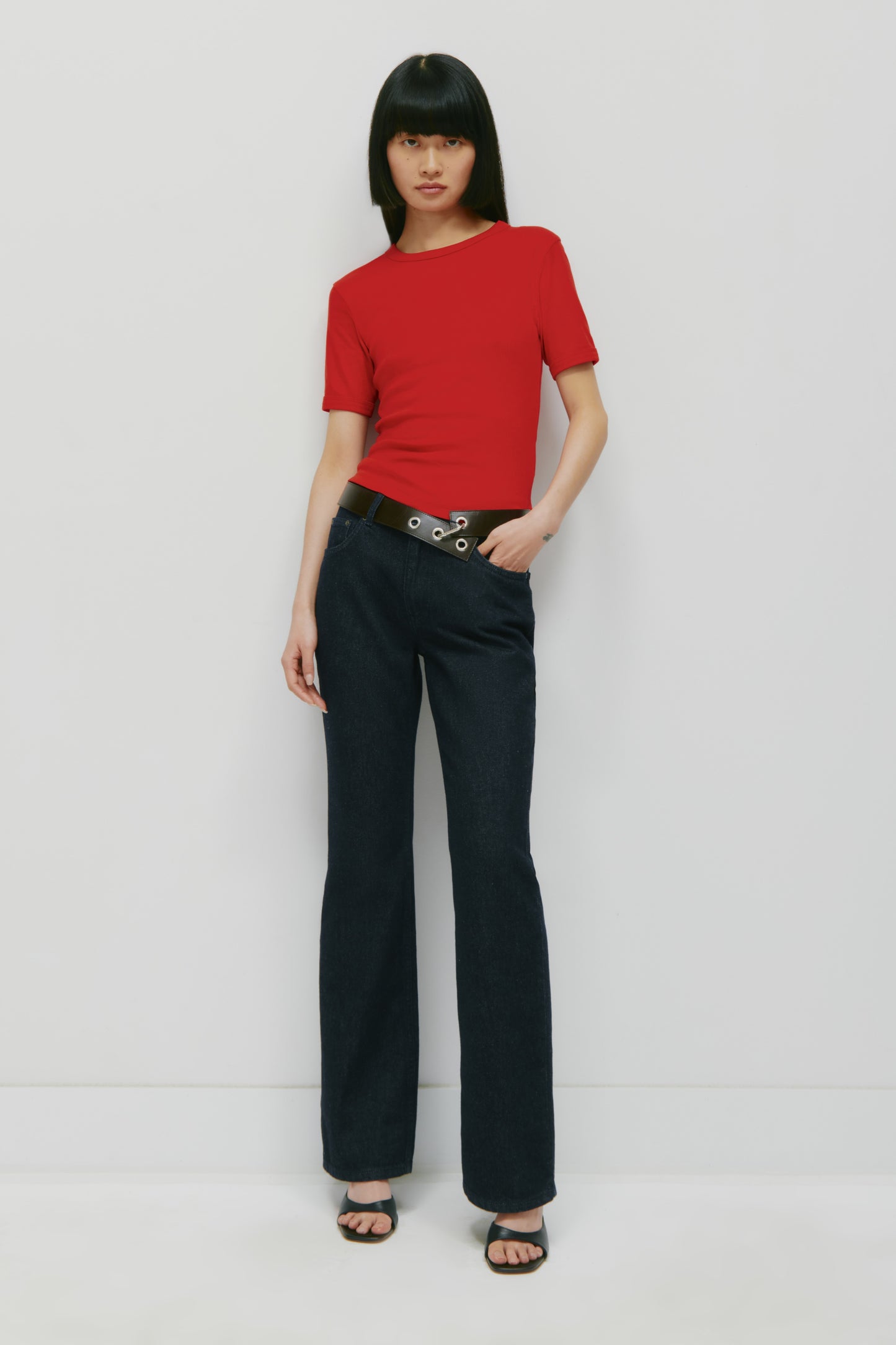 Women's Micro Rib Tee in Salsa
