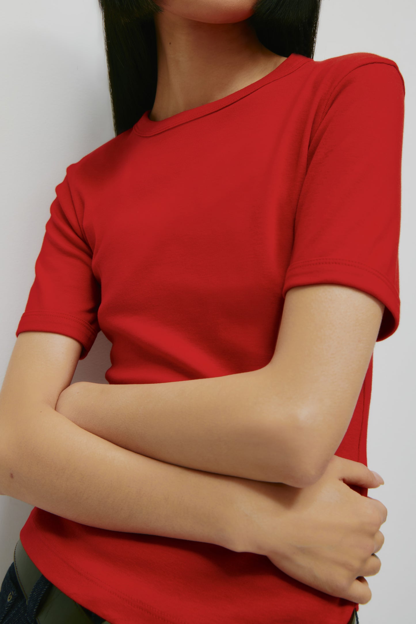 Women's Micro Rib Tee in Salsa