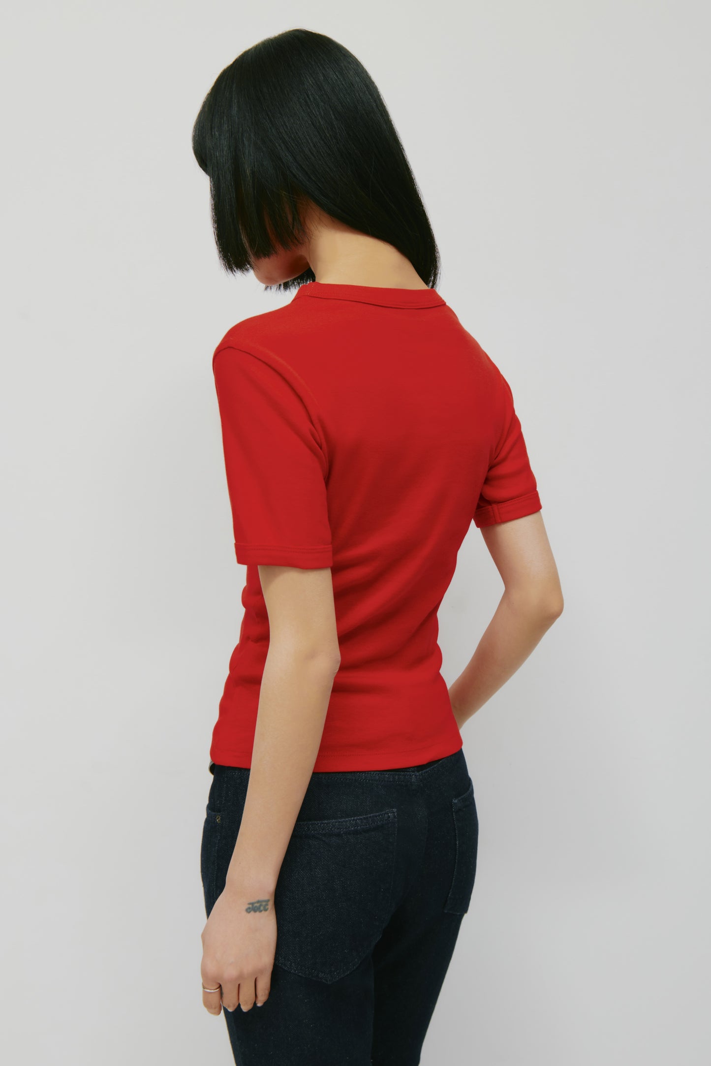 Women's Micro Rib Tee in Salsa