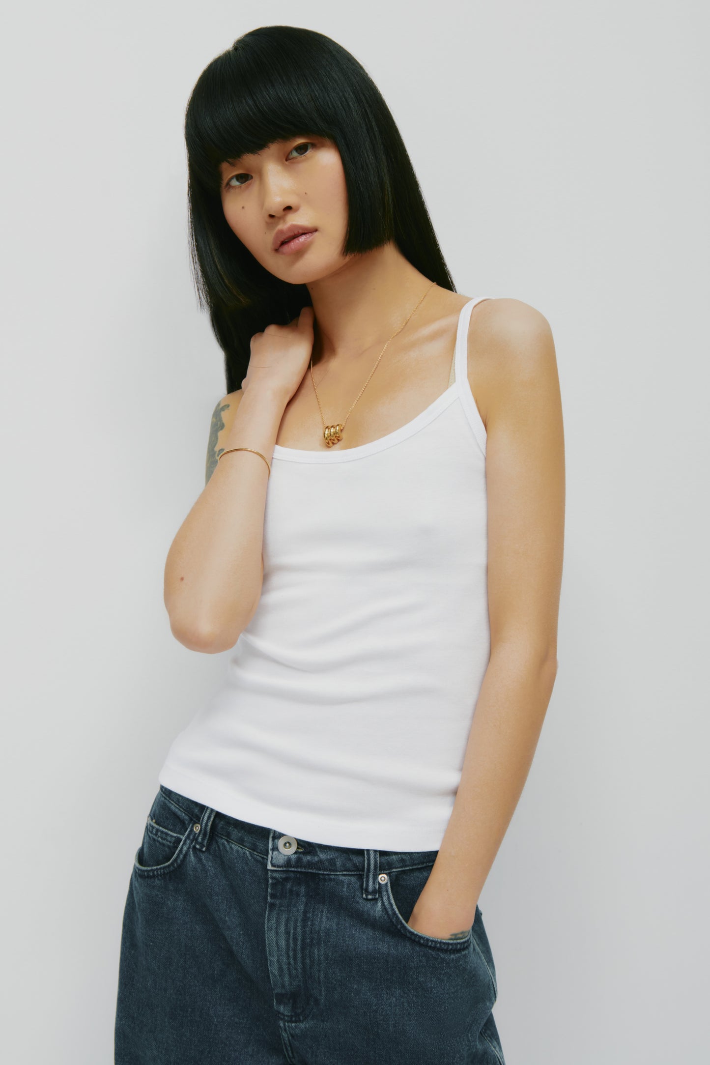 Women's Micro Rib Cami in White