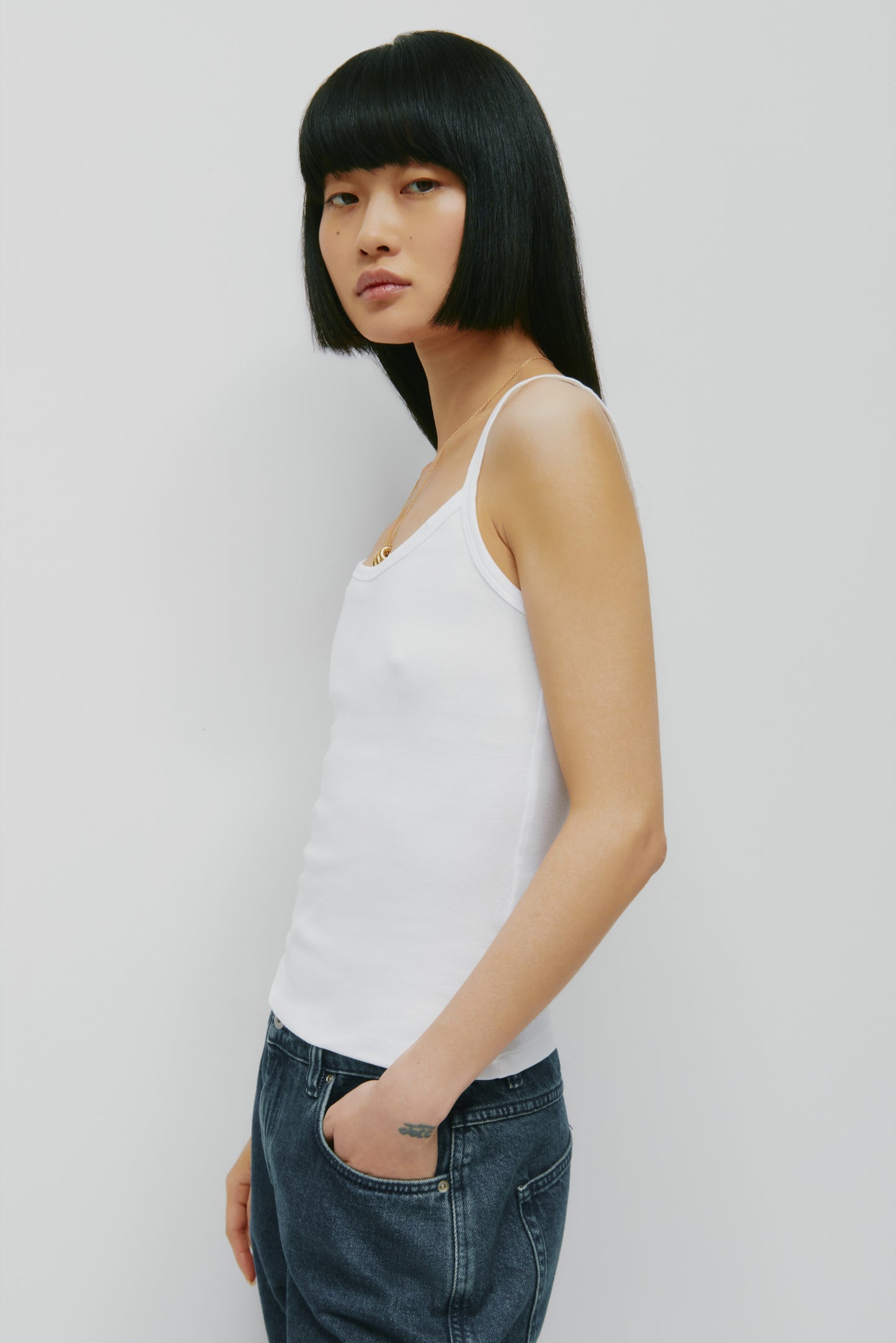 Women's Micro Rib Cami in White