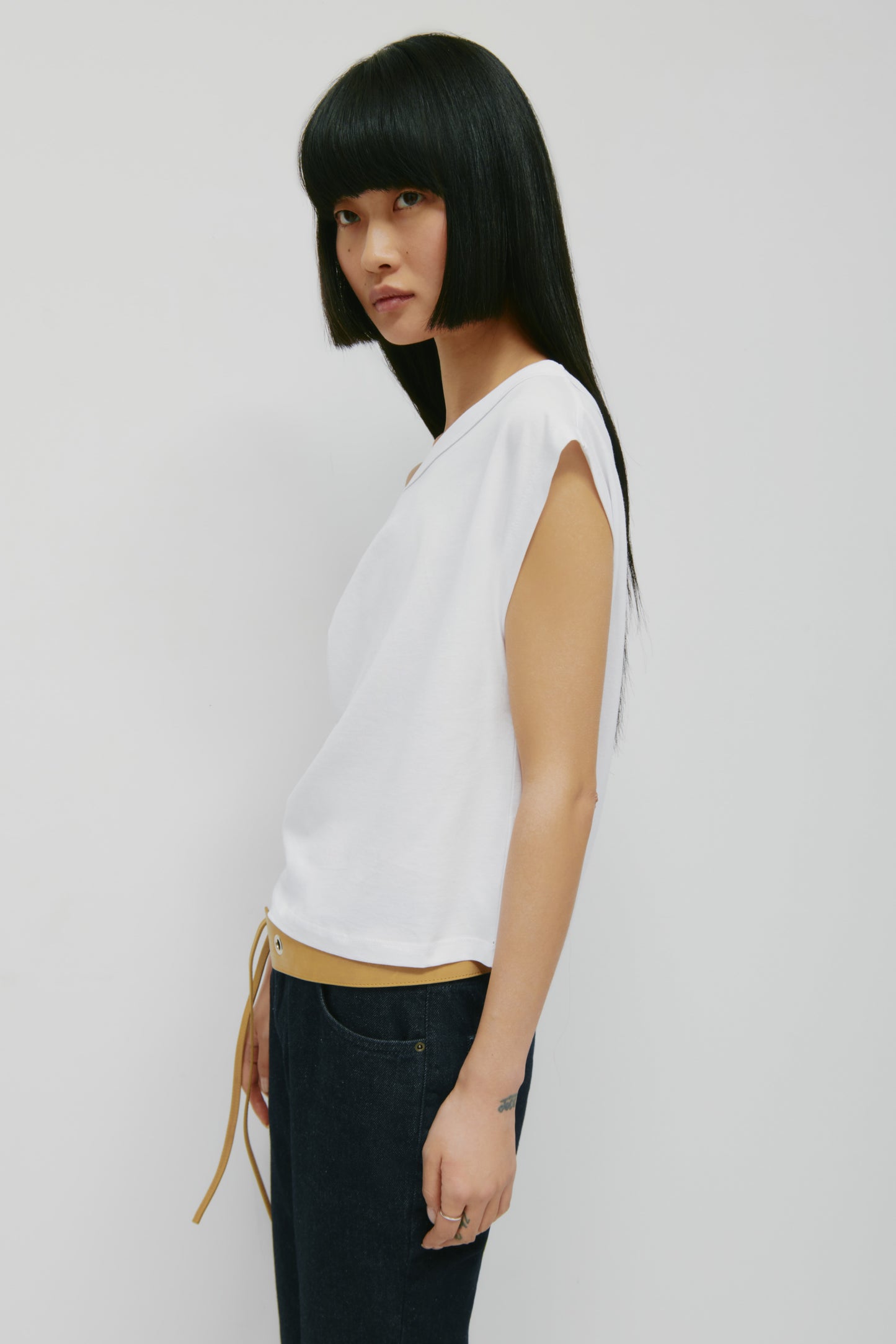 Women's Off Shoulder Tee in White