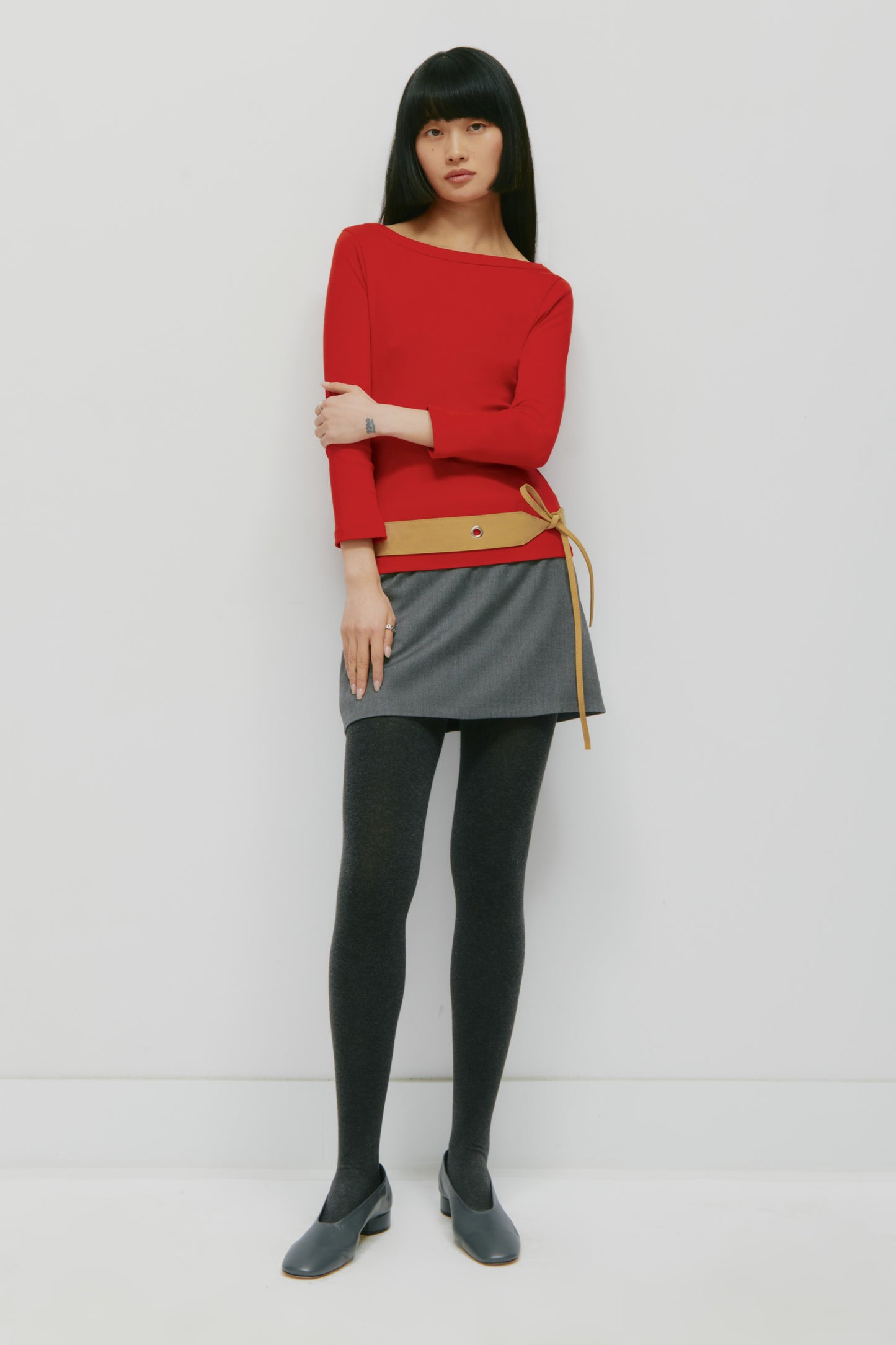 Women's Boatneck 3/4 Sleeve Top in Salsa