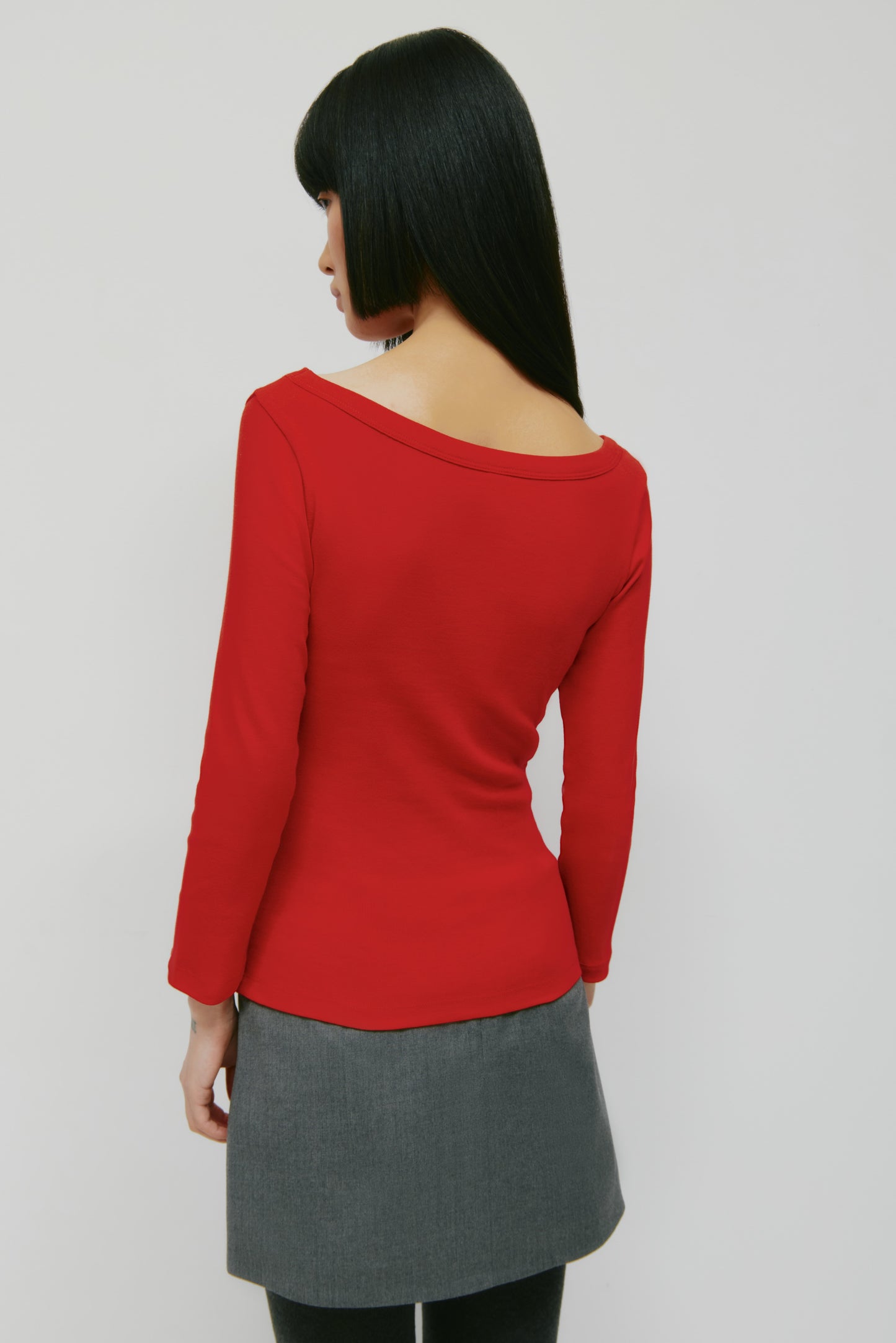 Women's Boatneck 3/4 Sleeve Top in Salsa