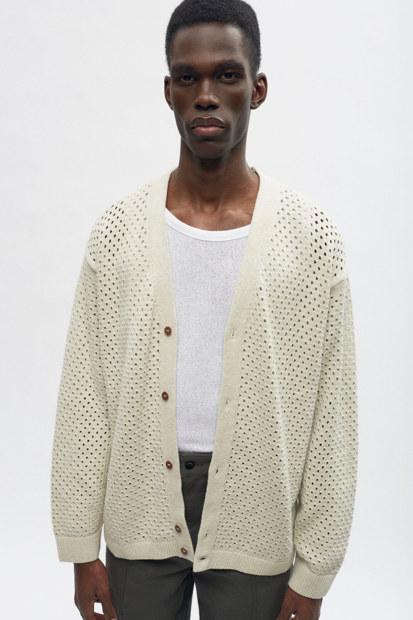 Men's Mina Cardigan in Oat Melange