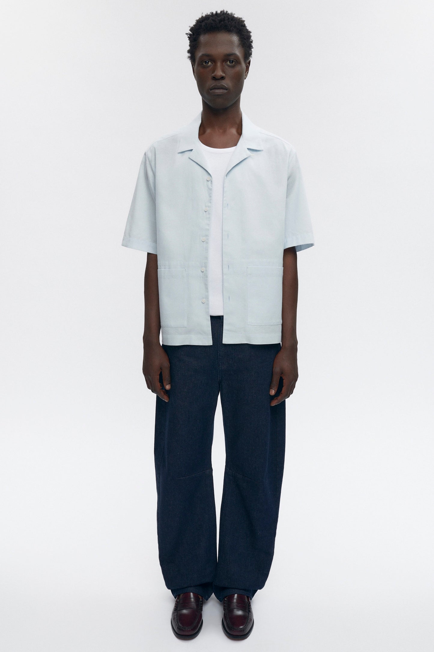 Men’s Linen Camp Shirt in Puritan Grey