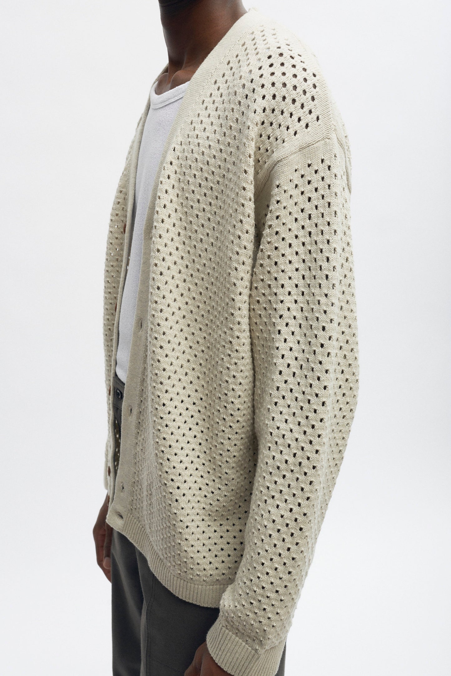 Men's Mina Cardigan in Oat Melange