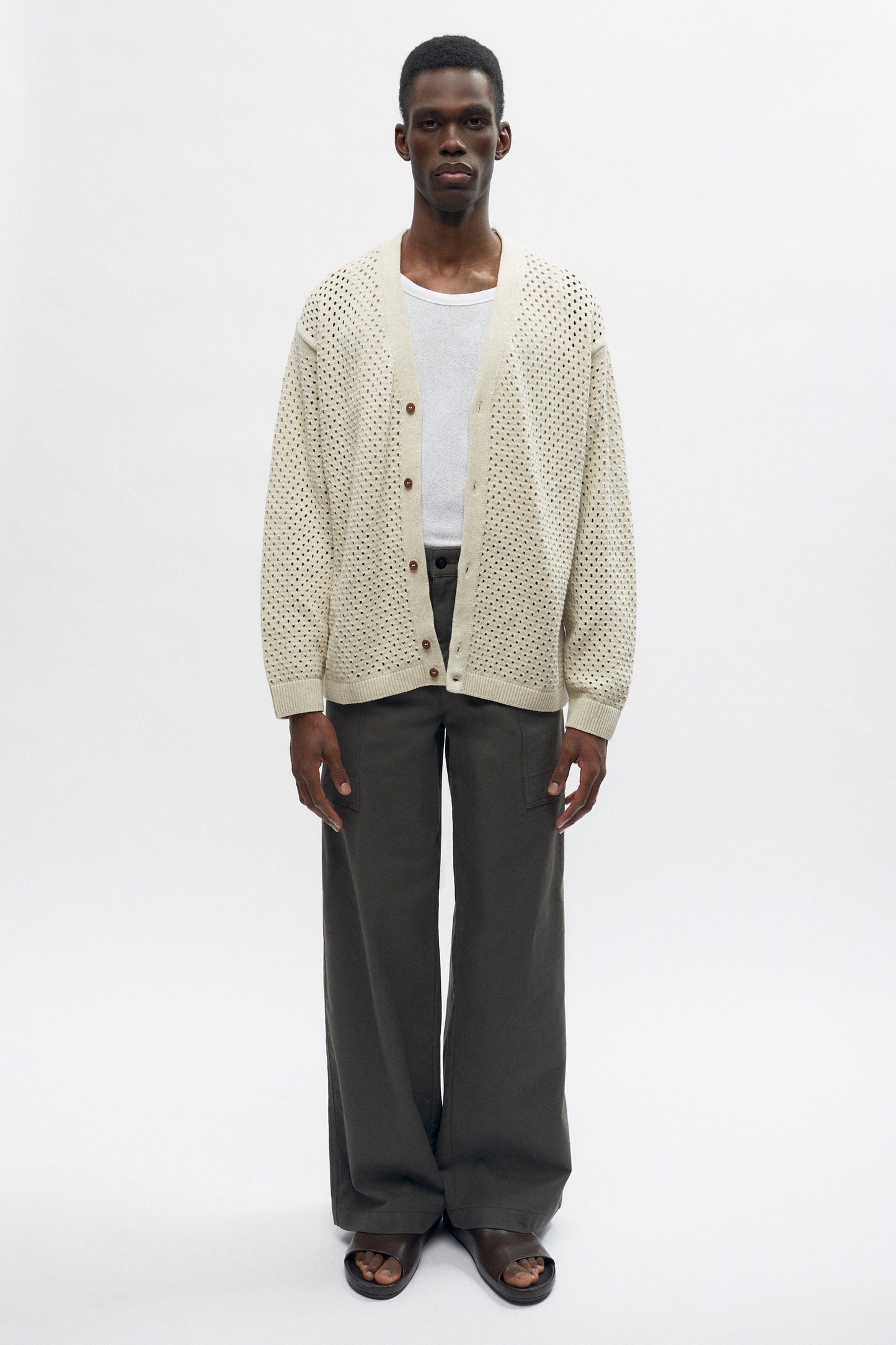 Men's Mina Cardigan in Oat Melange