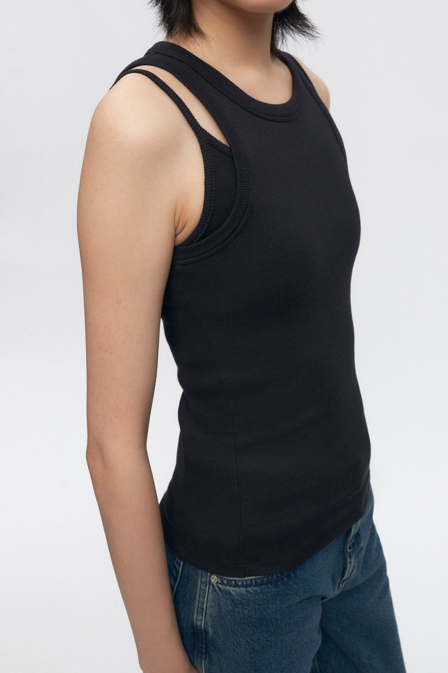 Women's Racer Tank in Black