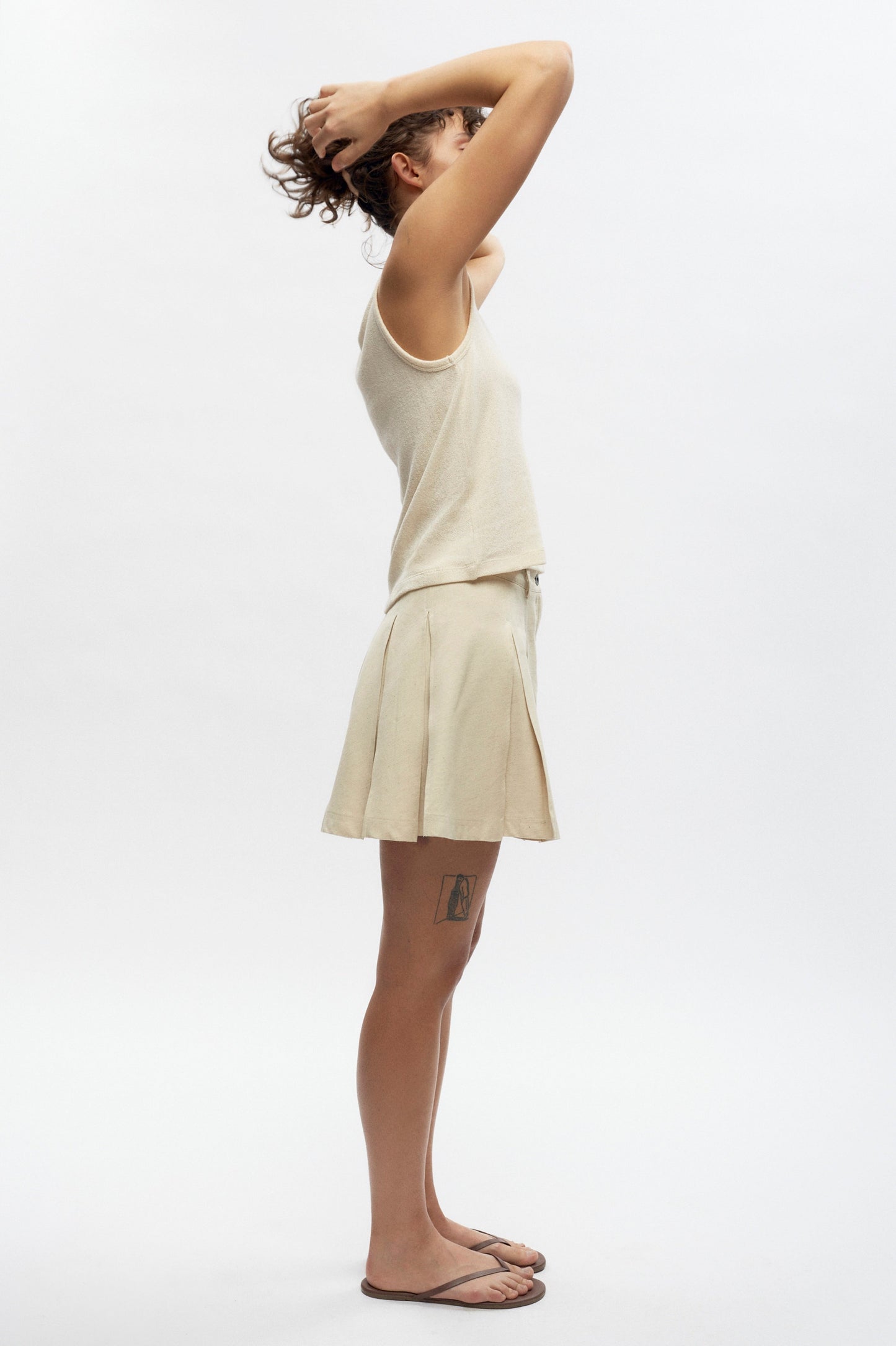 Women's Dendera Twill Pleated Mini in Fog