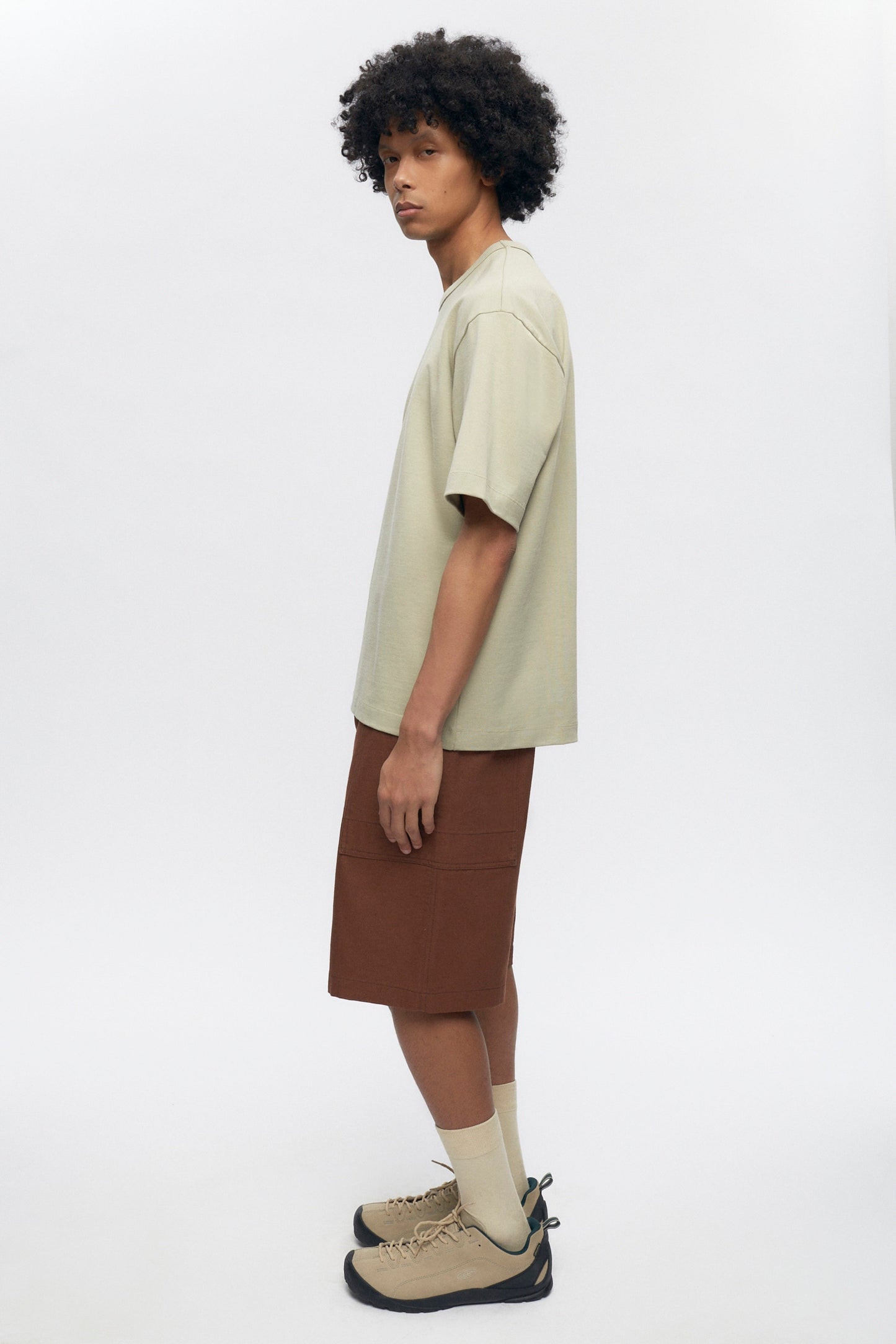 Men's Heavyweight Box Crew in Dune Grass