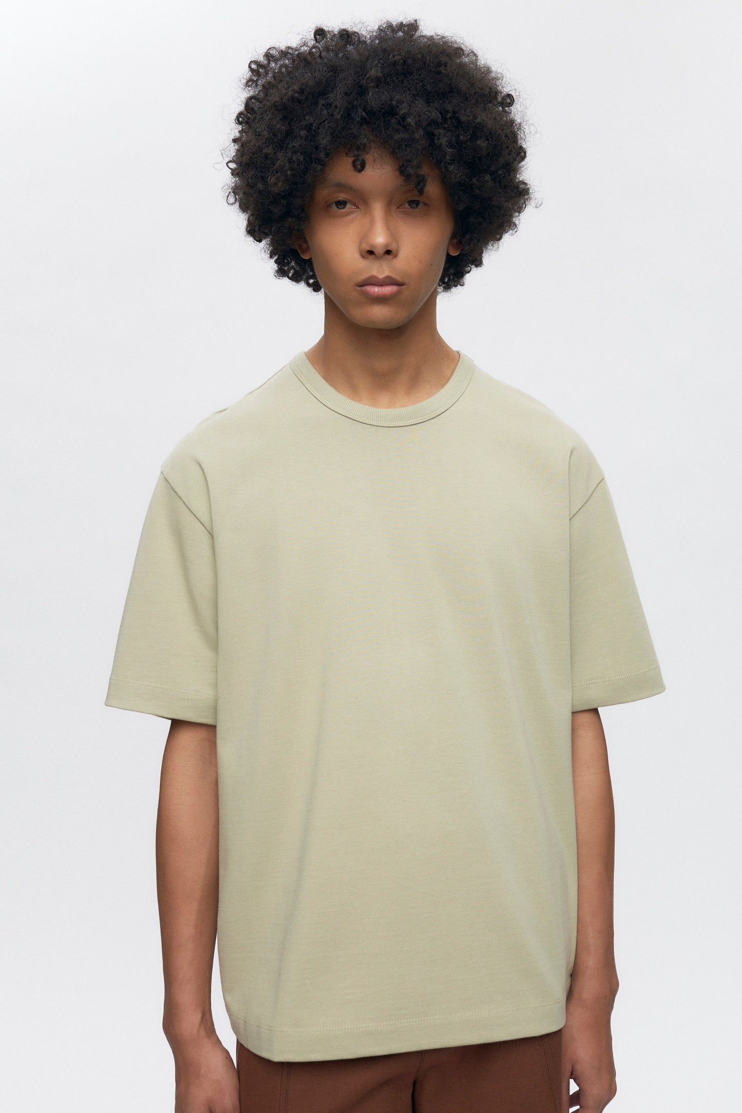Men's Heavyweight Box Crew in Dune Grass