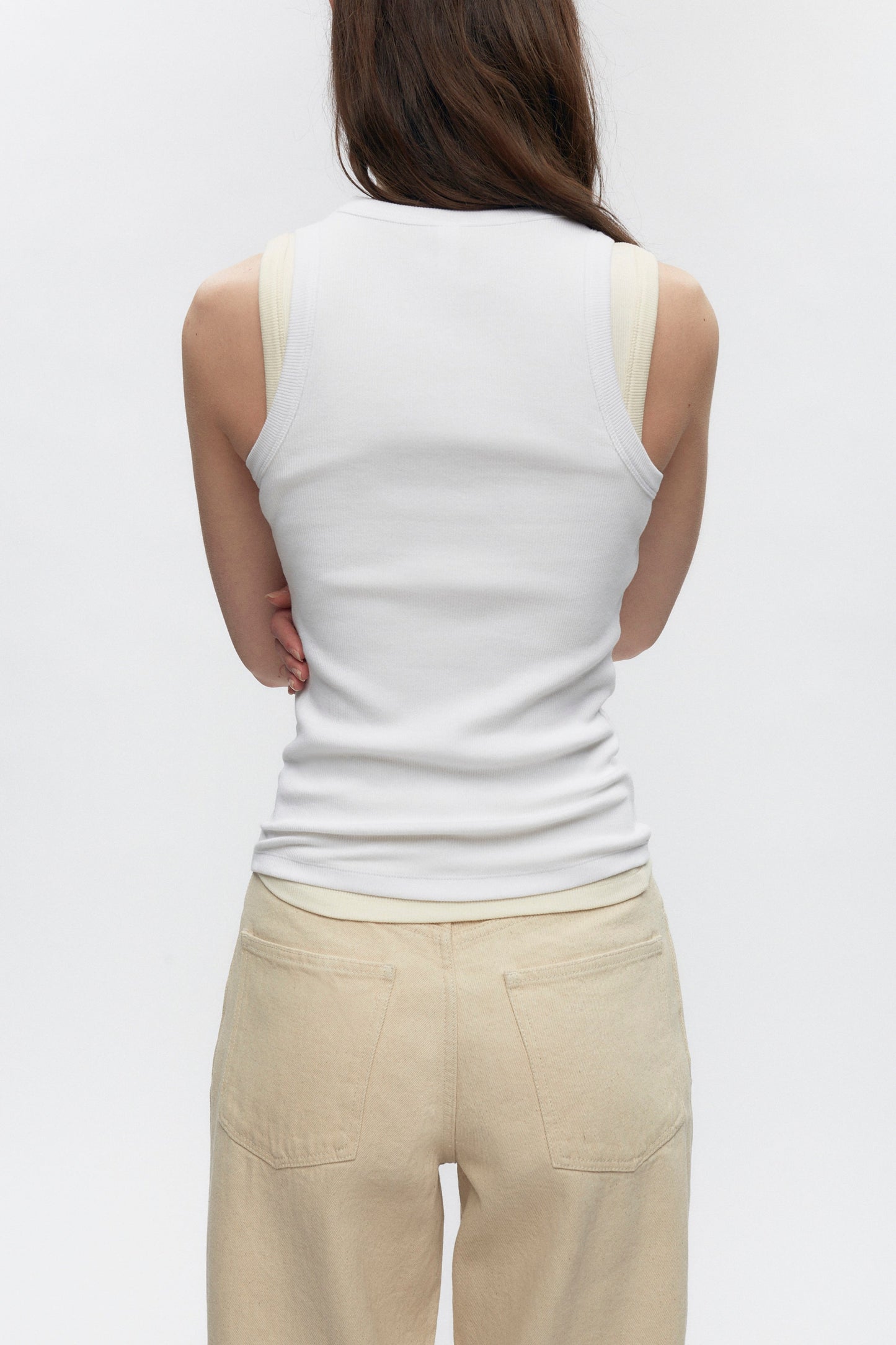 Women's Racer Tank in White