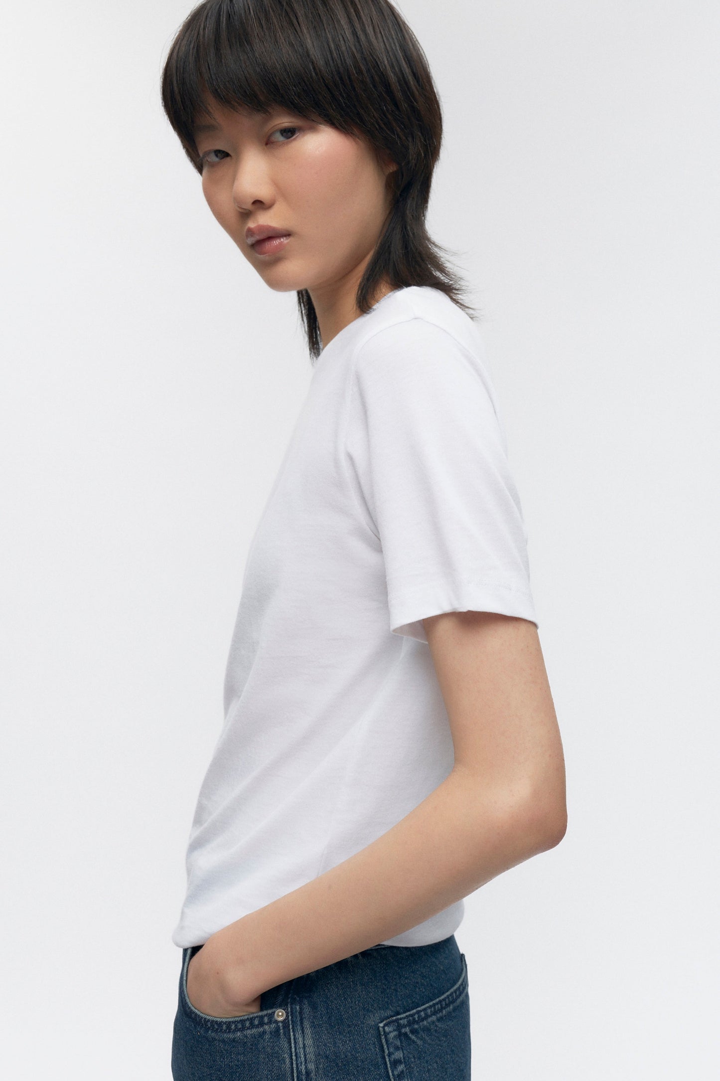 Women's Essential Crew in White