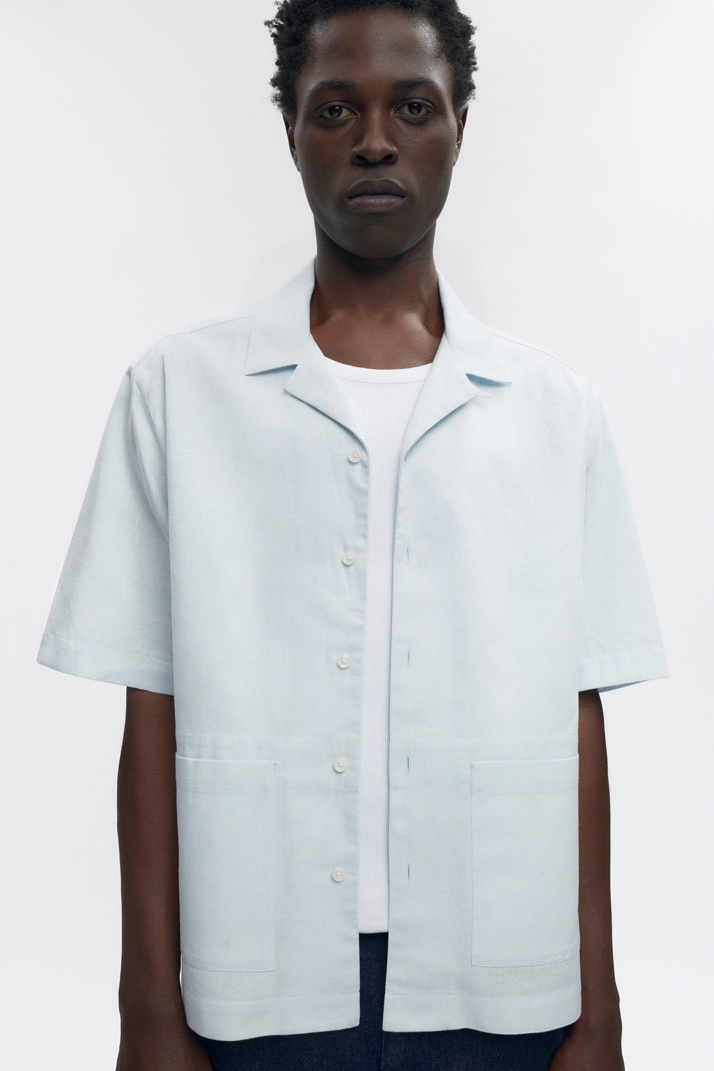 Men’s Linen Camp Shirt in Puritan Grey