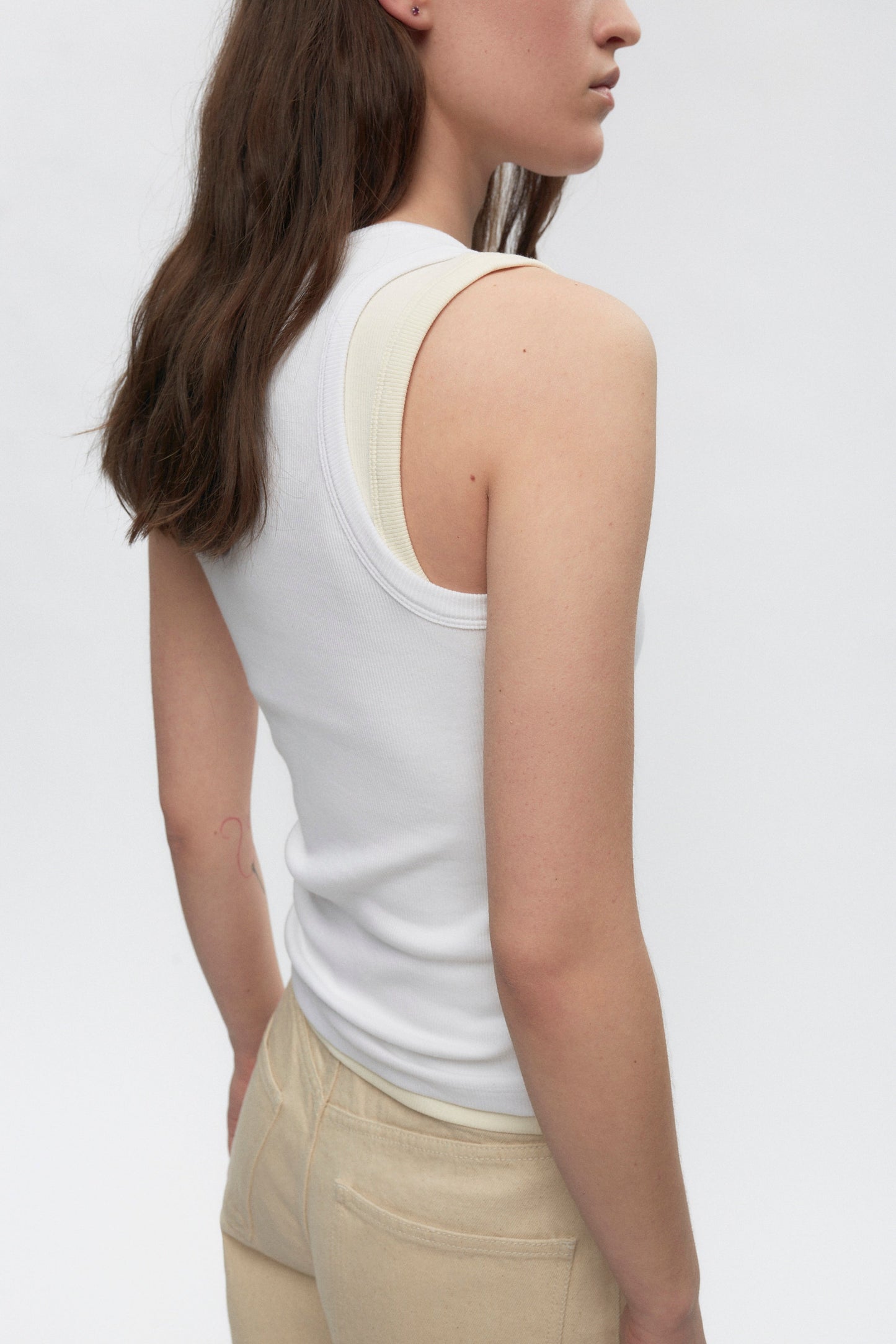Women's Racer Tank in White