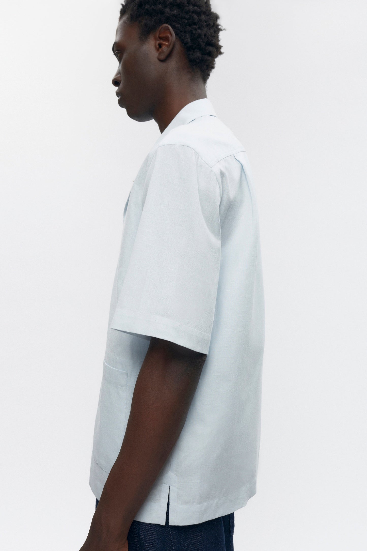 Men’s Linen Camp Shirt in Puritan Grey