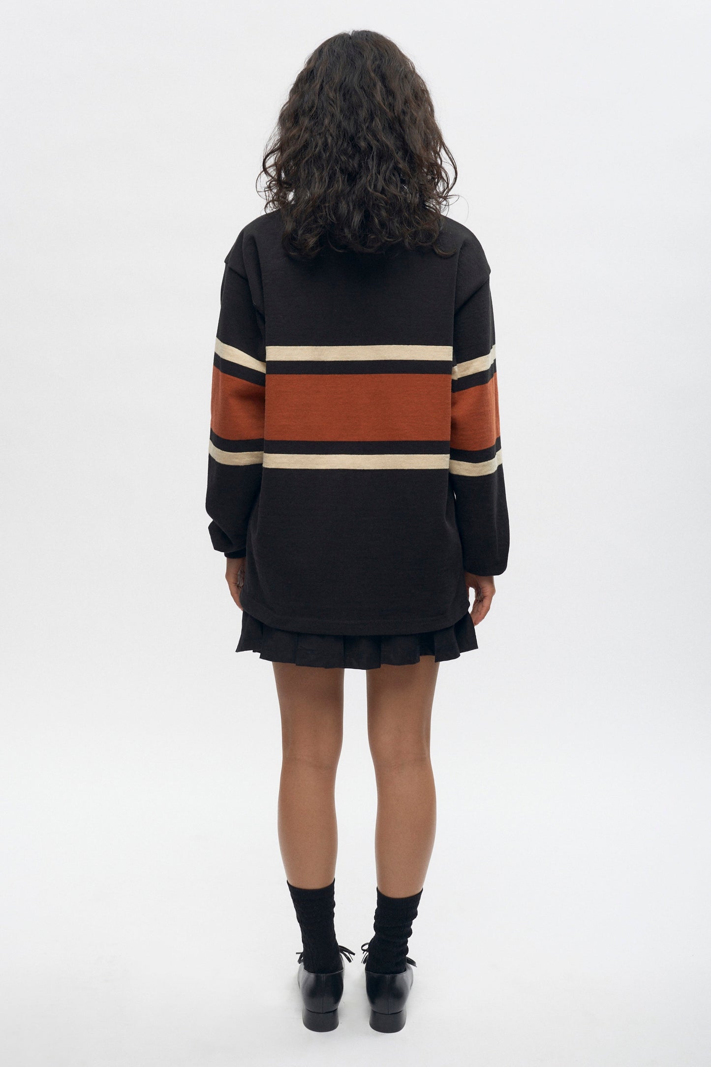 Men's Barbarian Rugby in Black/Rust Stripe