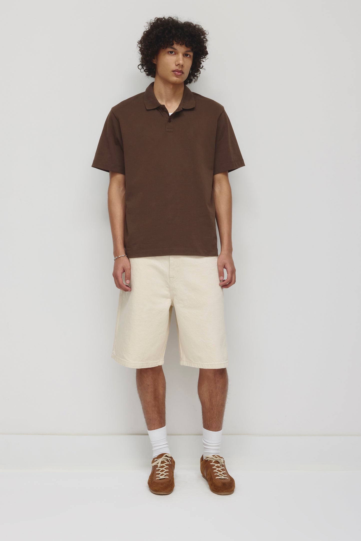 Unisex Antifit Denim Shorts in Natural