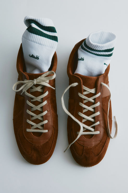 Crew Socks in Bottle Green Stripe