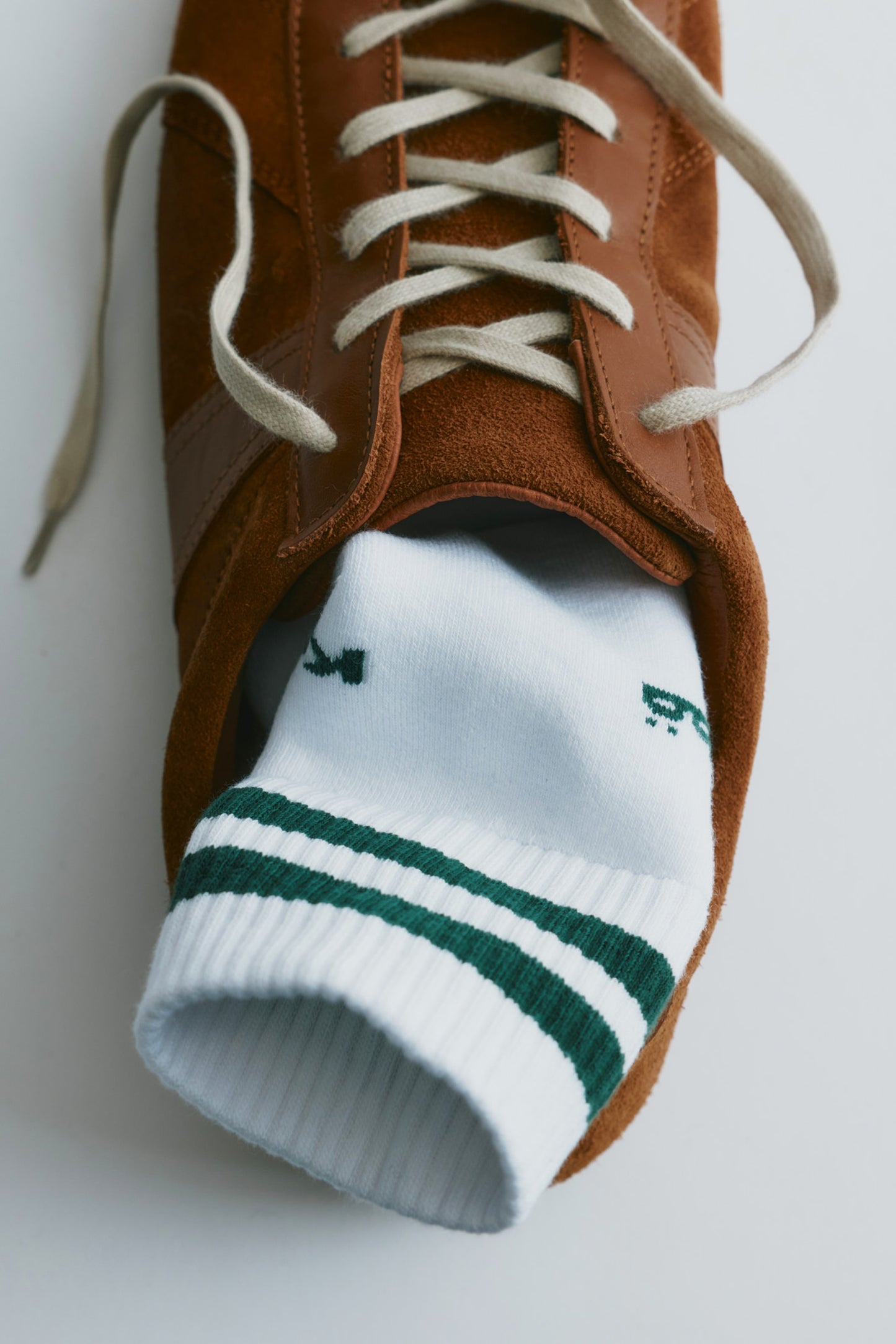 Crew Socks in Bottle Green Stripe
