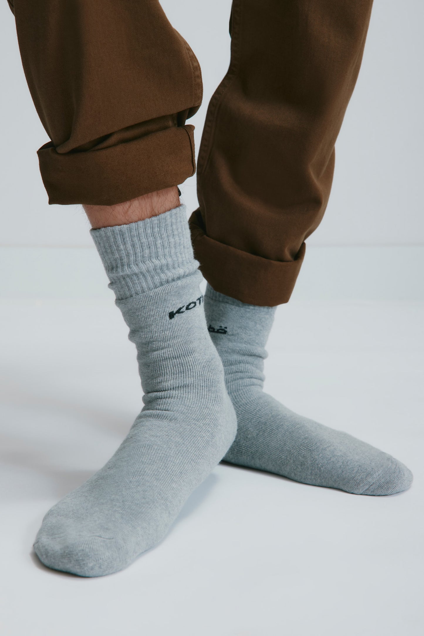 Crew Socks in Grey Mix
