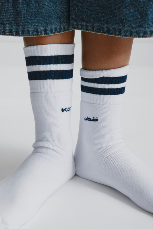 Crew Socks in Navy Stripe