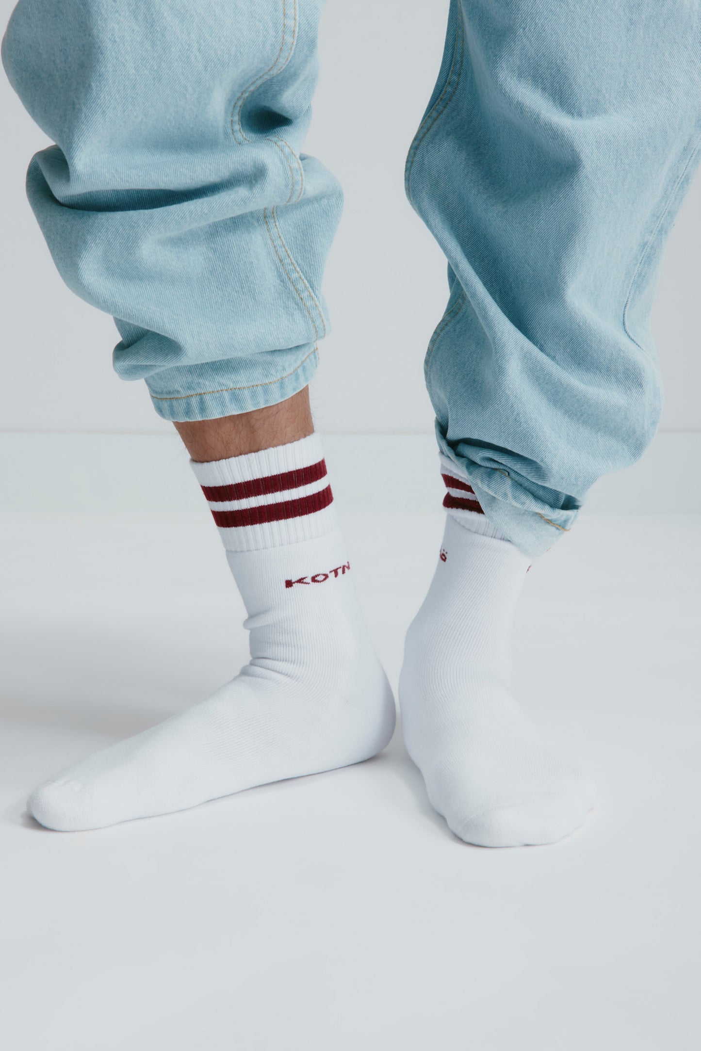 Crew Socks in Sunstar Red Stripe