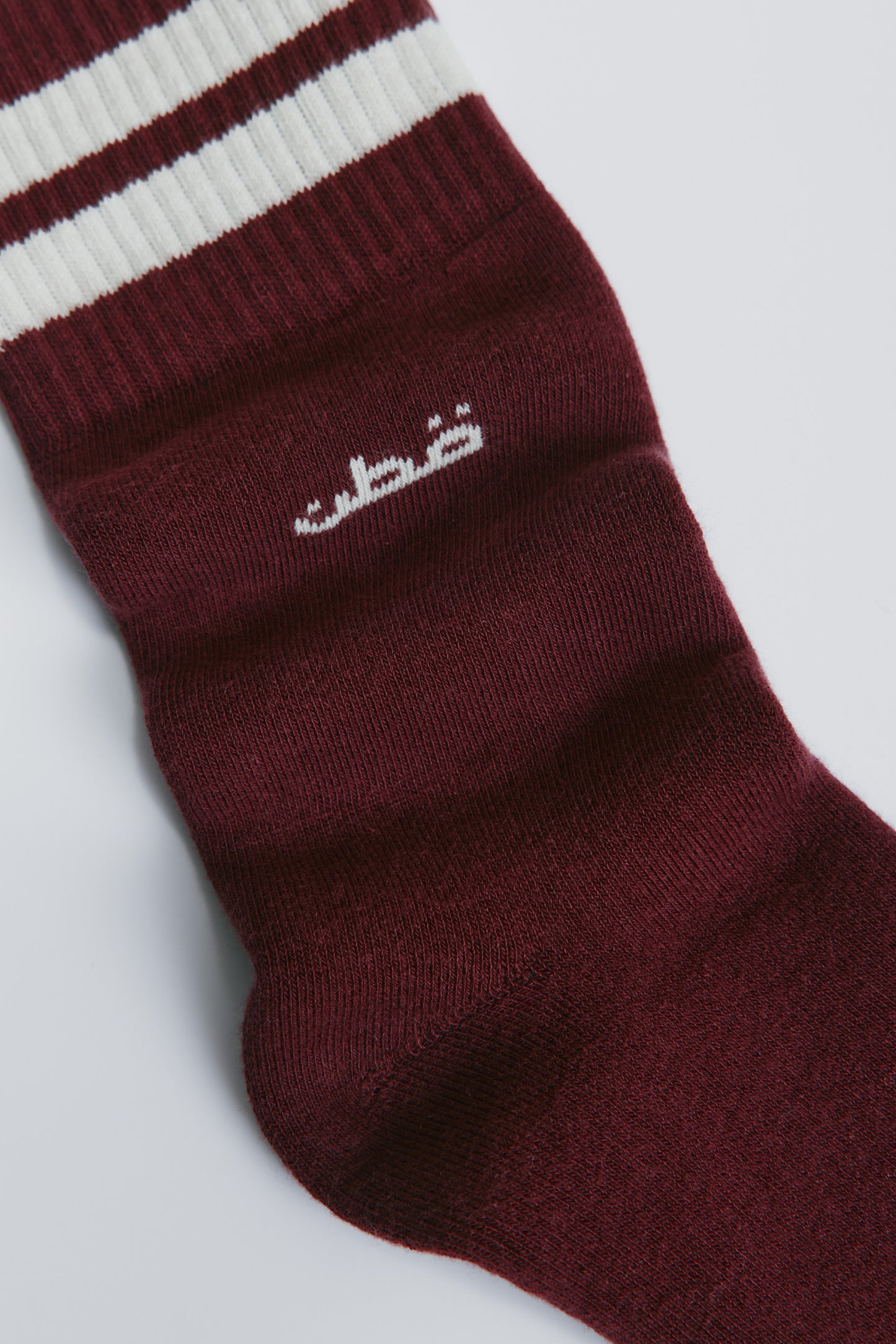 Crew Socks in Tawny Port/Birch Stripe