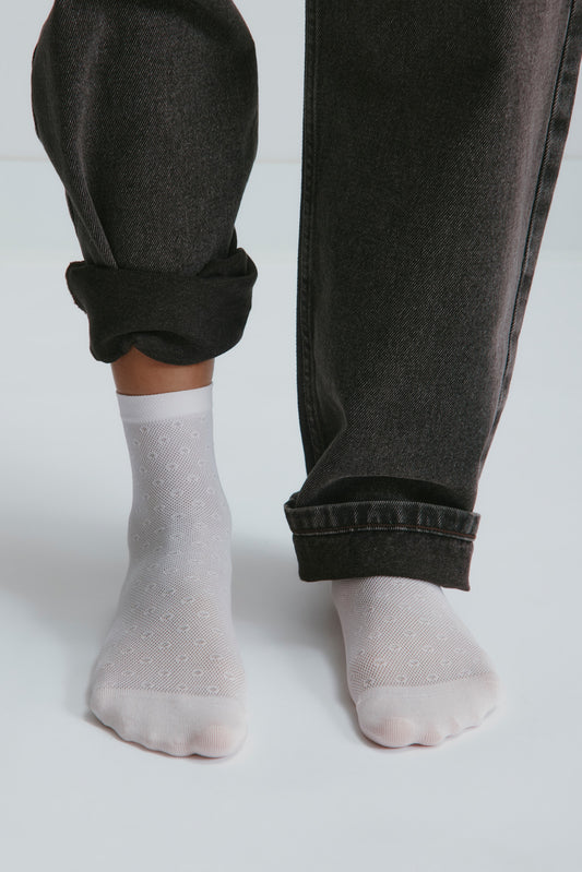 Dotty Socks in Pink Frost