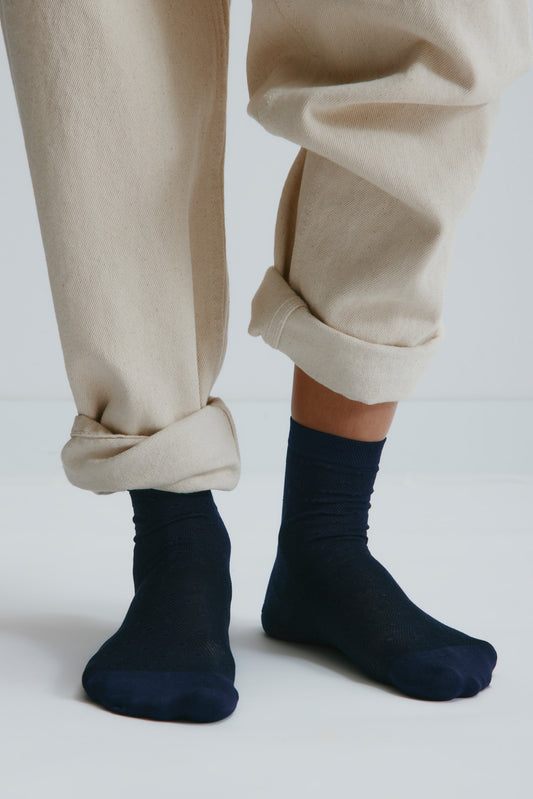Dotty Socks in Pitch Navy